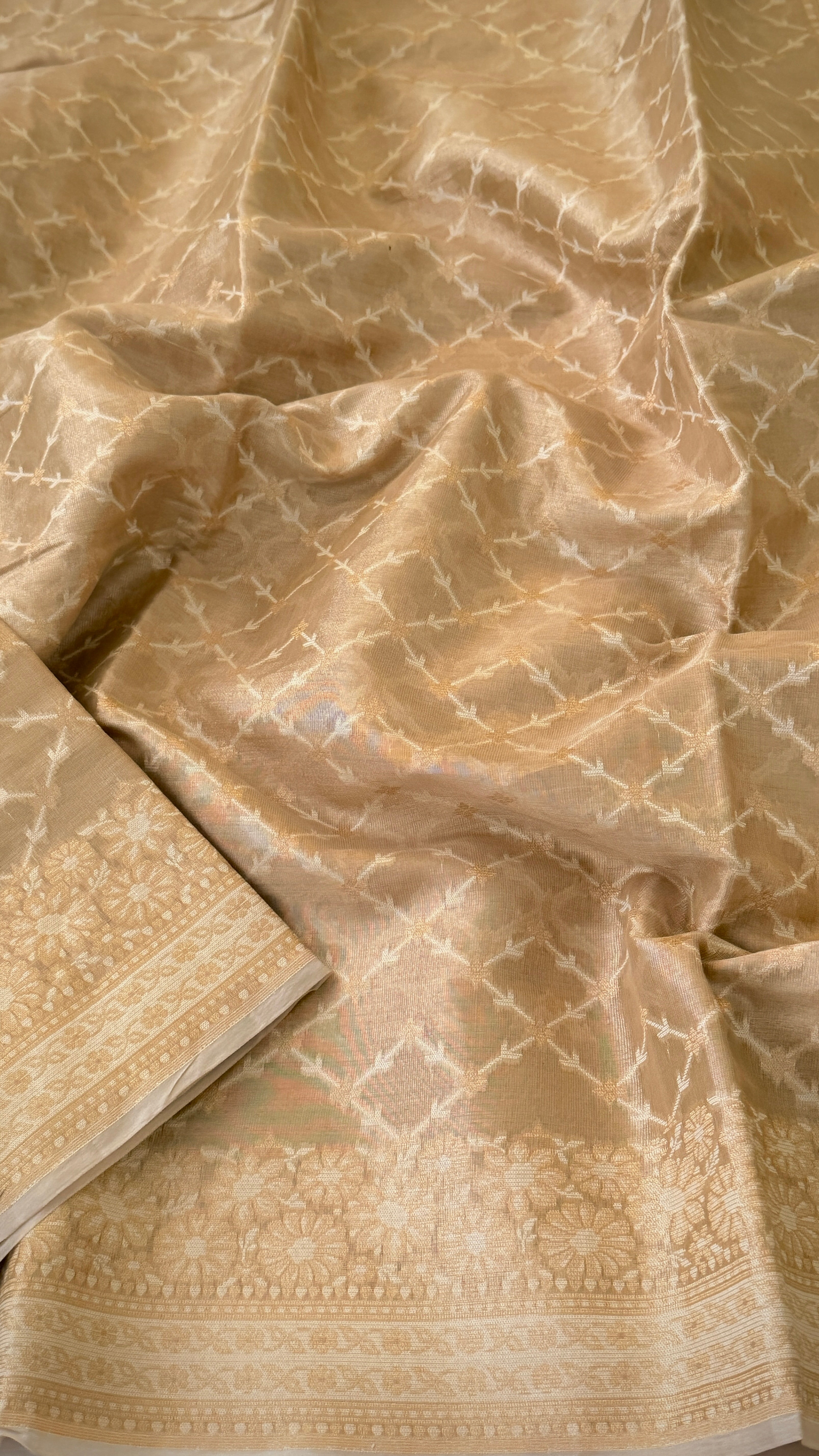 Beige Kota Tissue Saree
