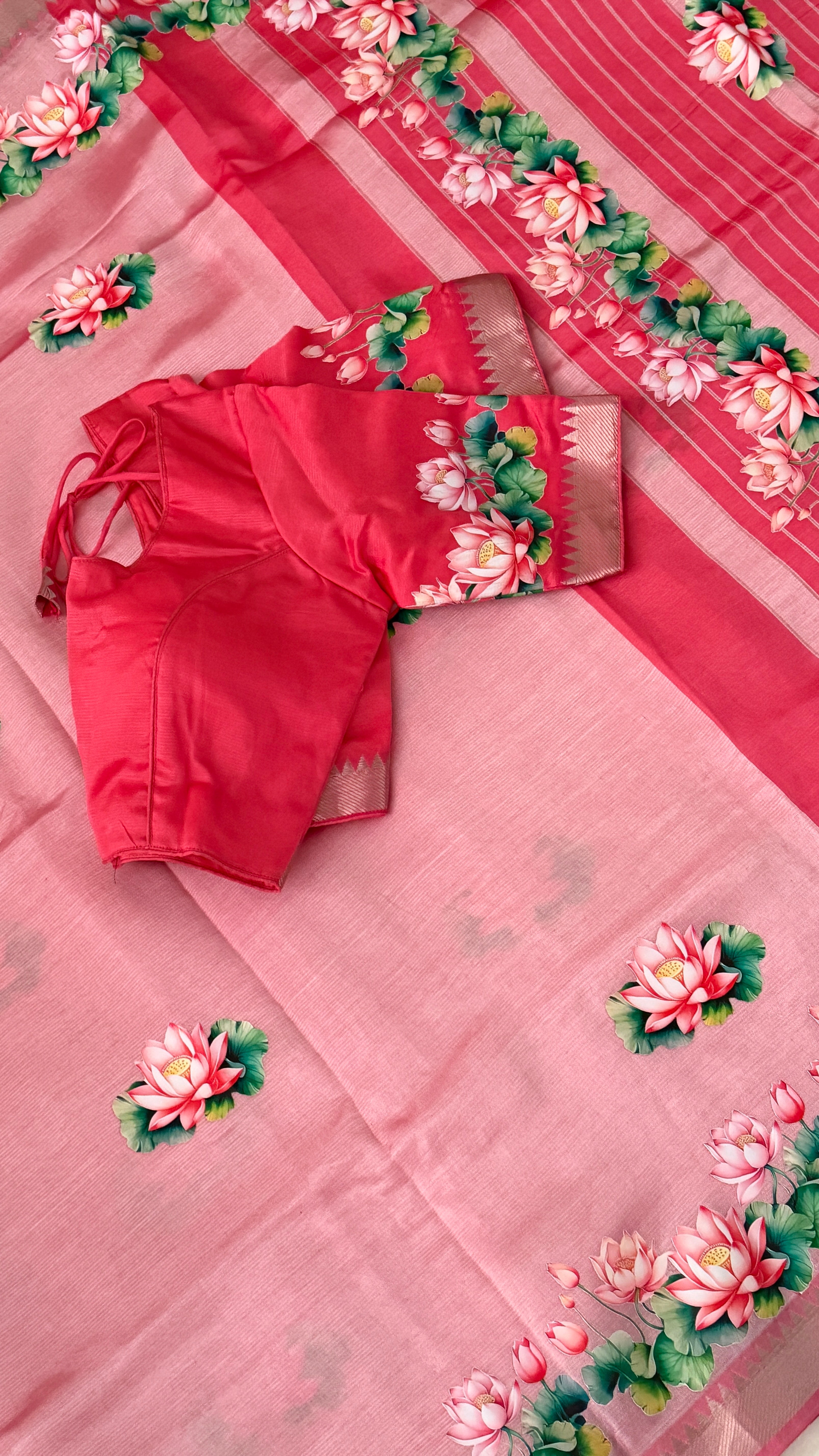 Pink Mangalgiri Silk Saree