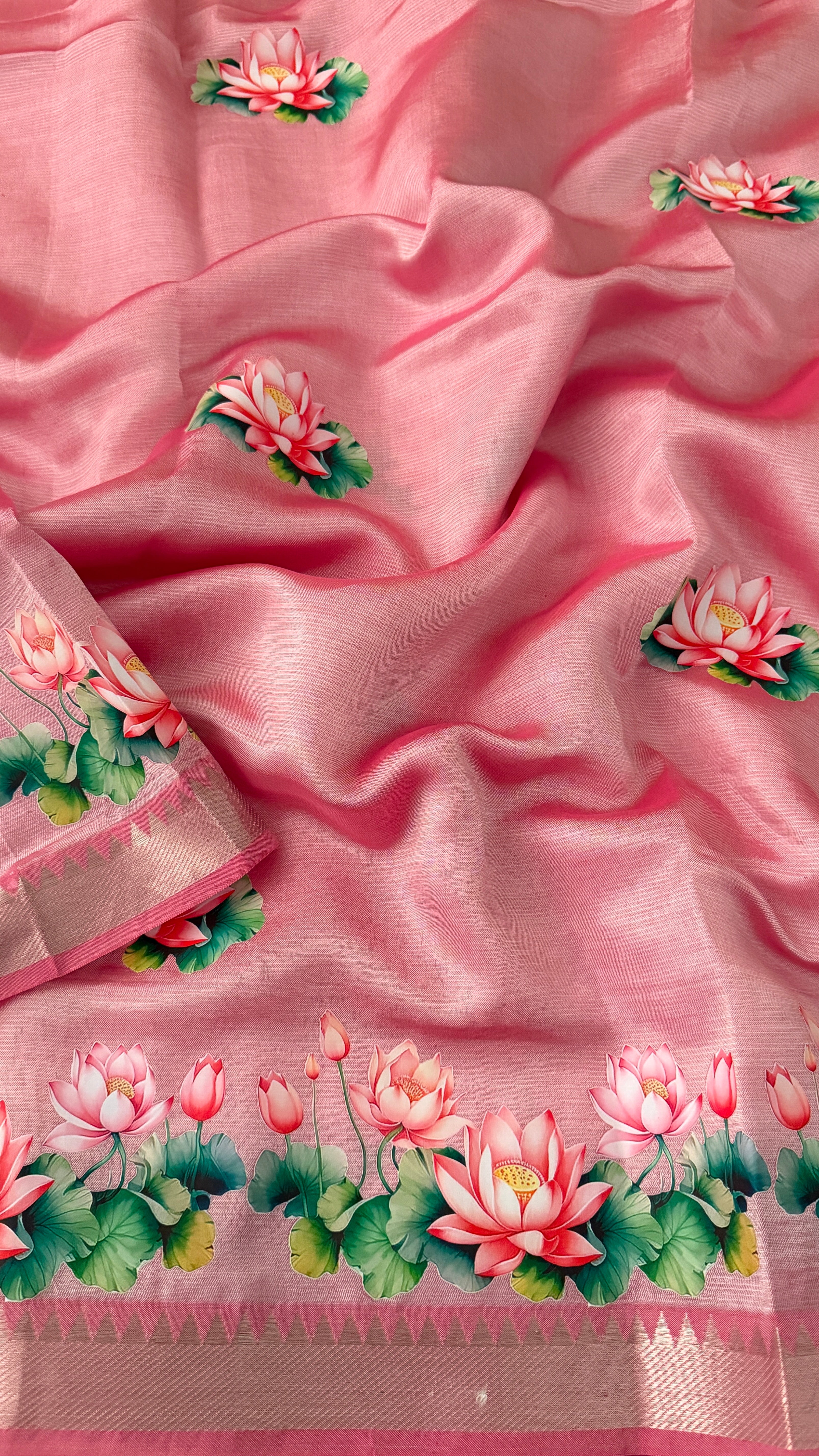 Pink Mangalgiri Silk Saree