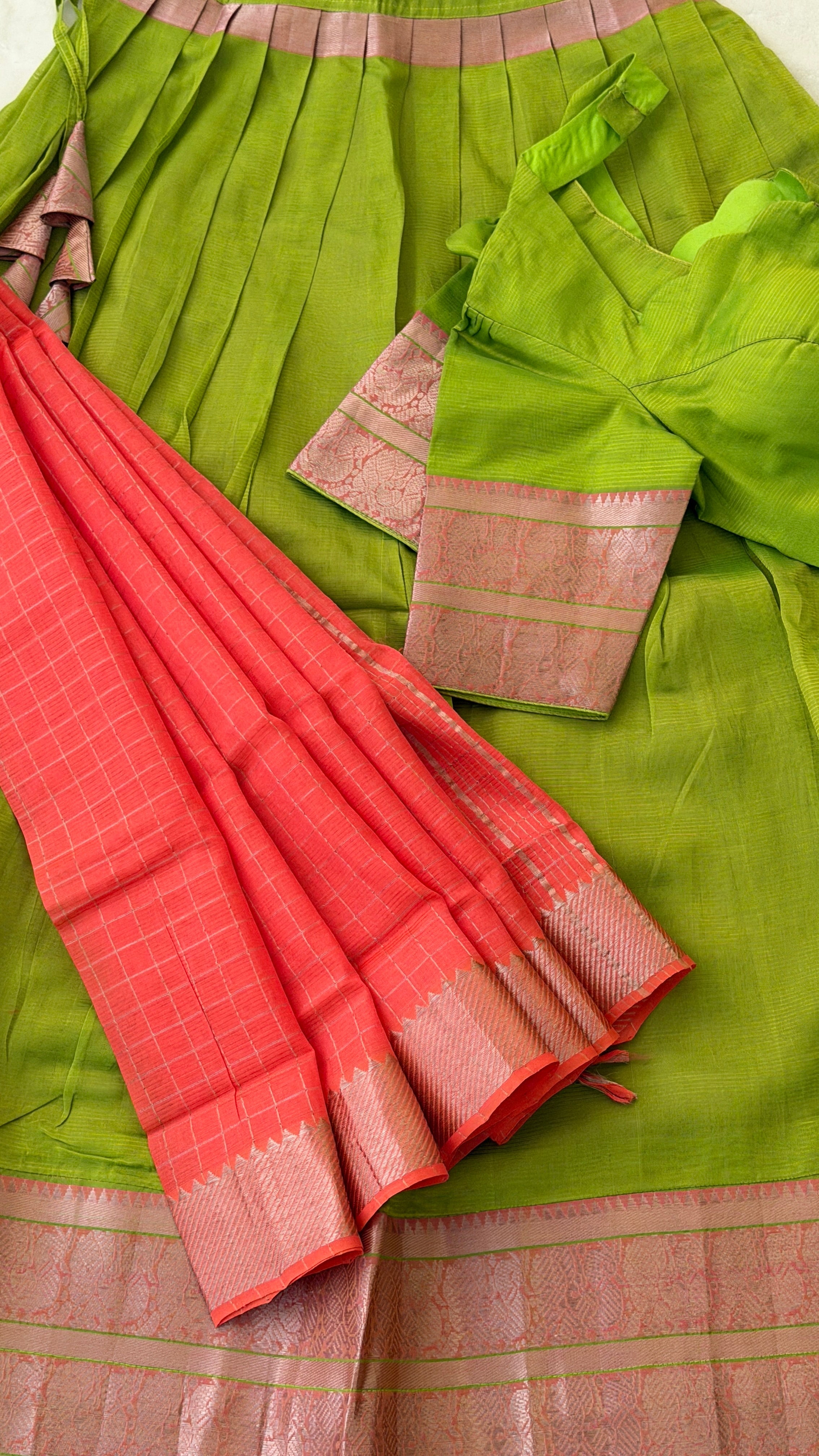 Lime Green & Peach Langa Voni