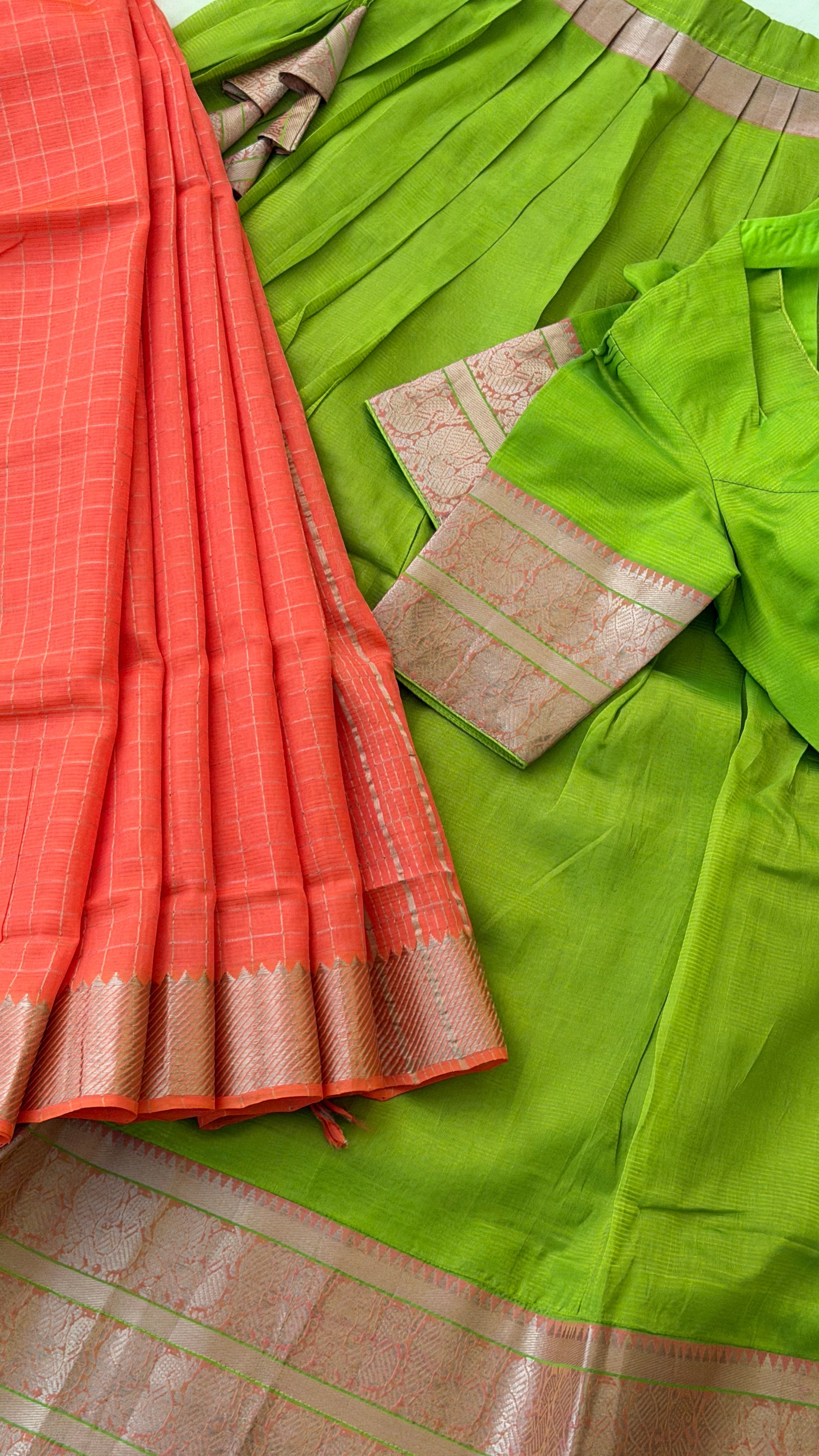 Lime Green & Peach Langa Voni