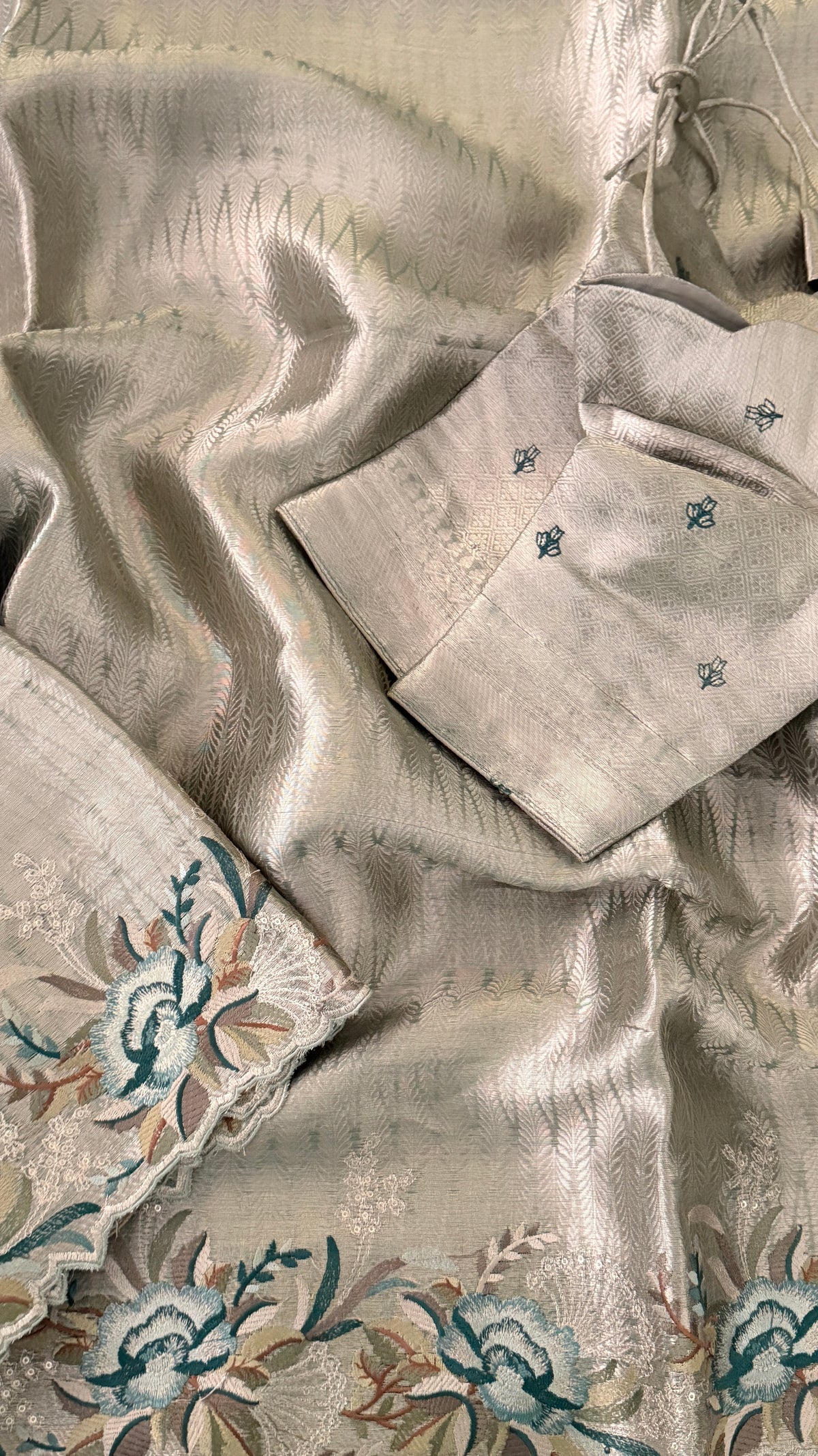 Blue Beneras Brocade Silk Saree