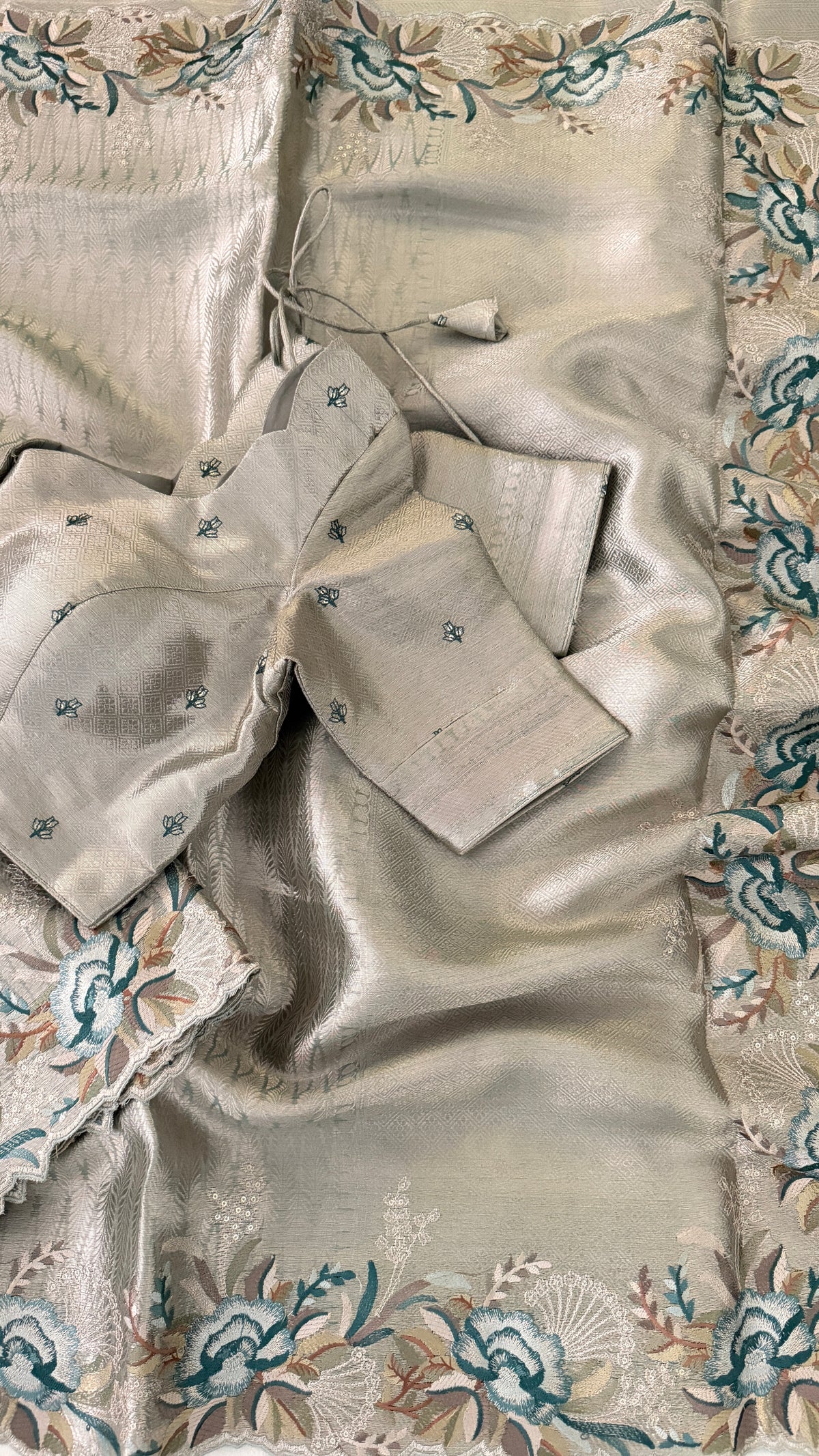 Blue Beneras Brocade Silk Saree