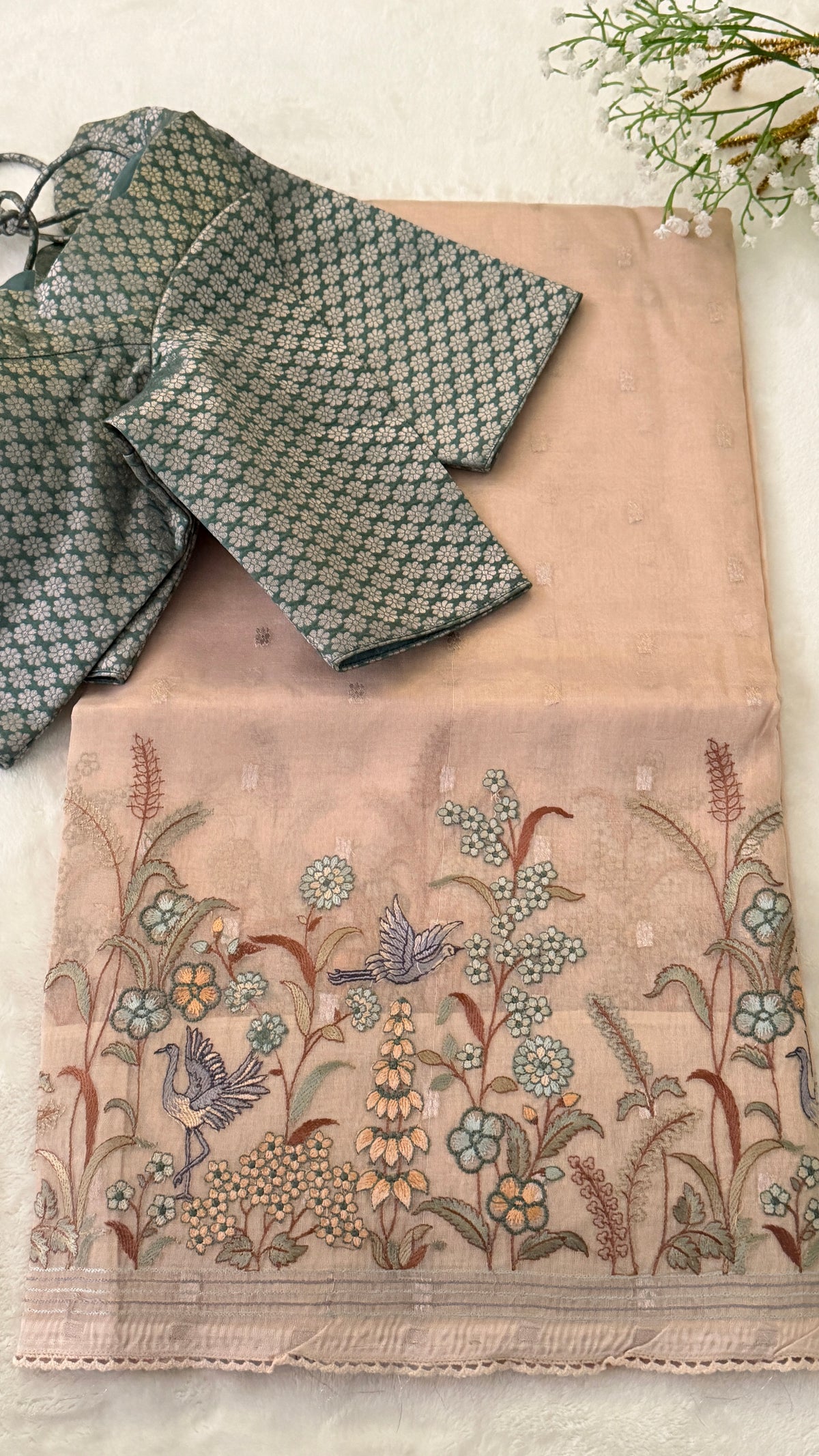 Gold Benerad Tissue Silk Saree