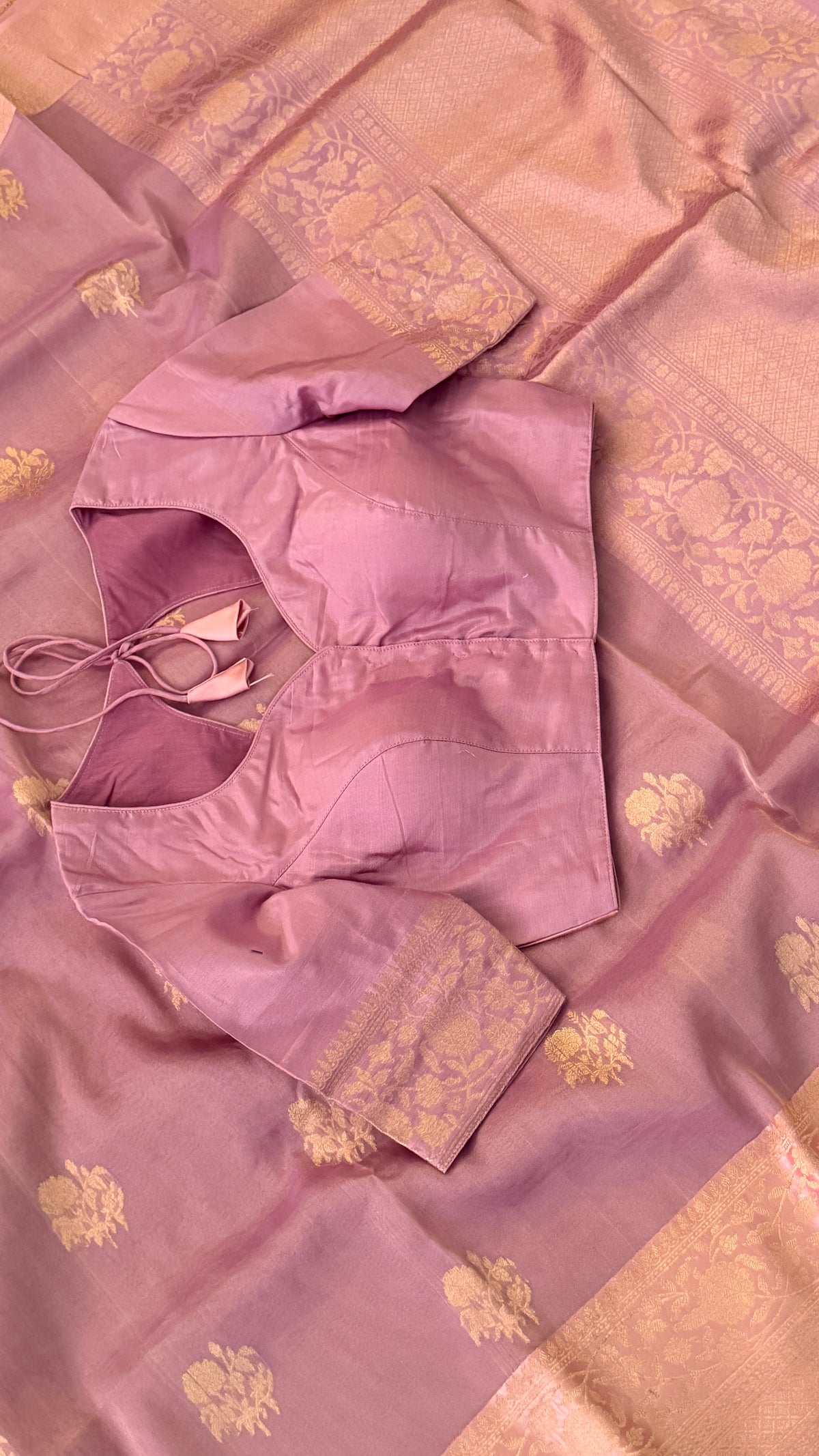 Mauve Beneras Tissue Silk Saree