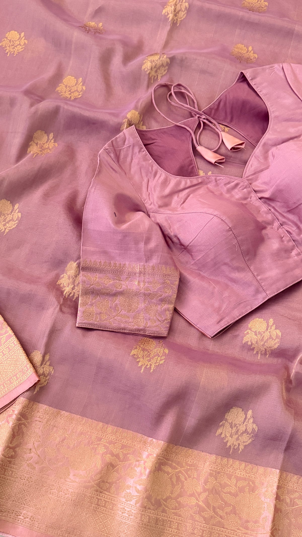 Mauve Beneras Tissue Silk Saree