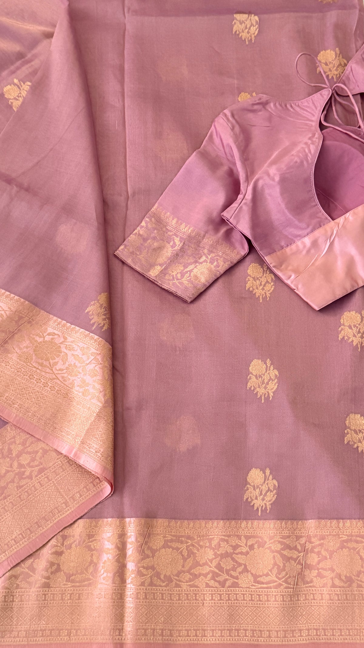 Mauve Beneras Tissue Silk Saree