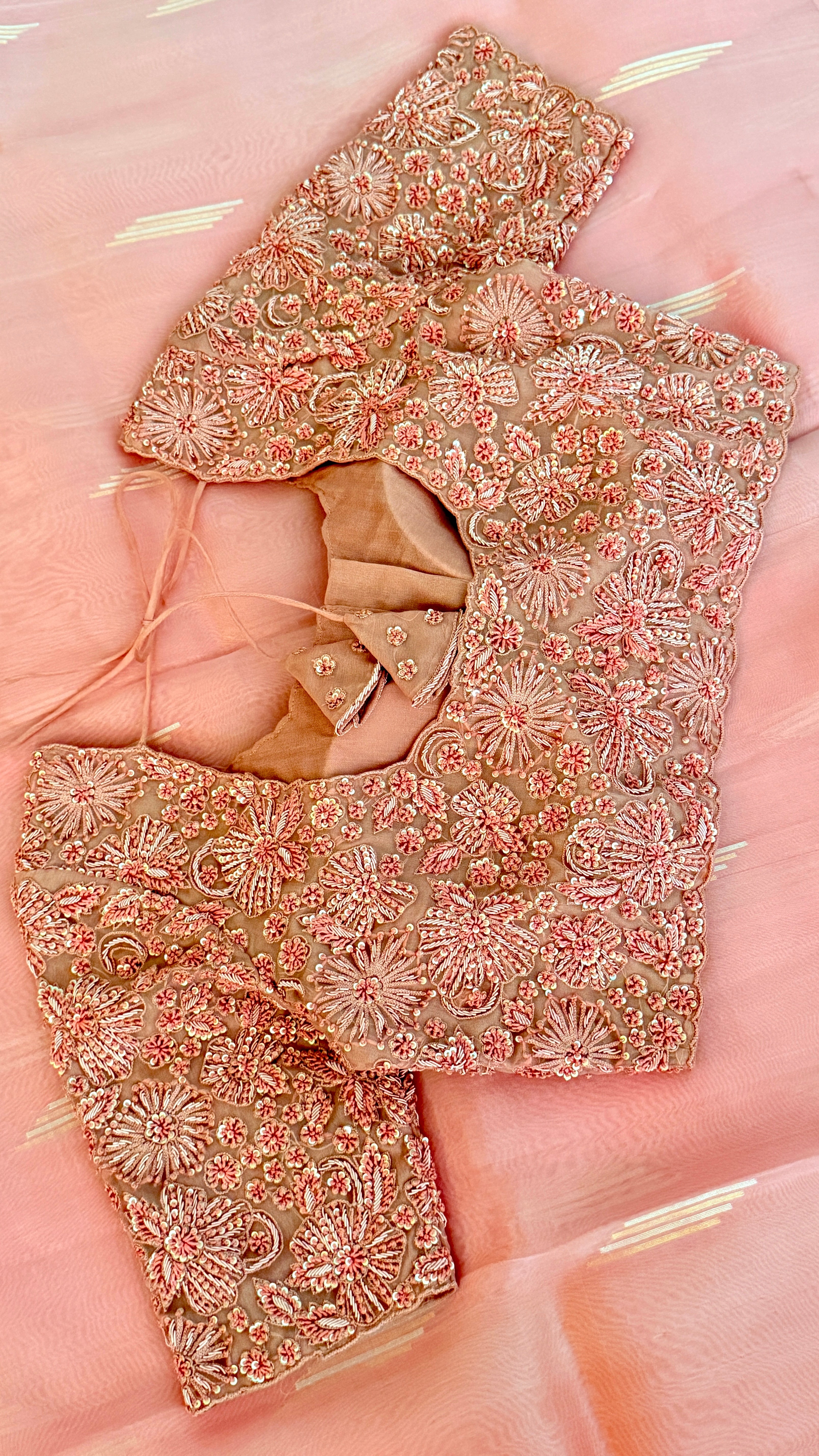 Mauve Pink Floral Bridal Blouse