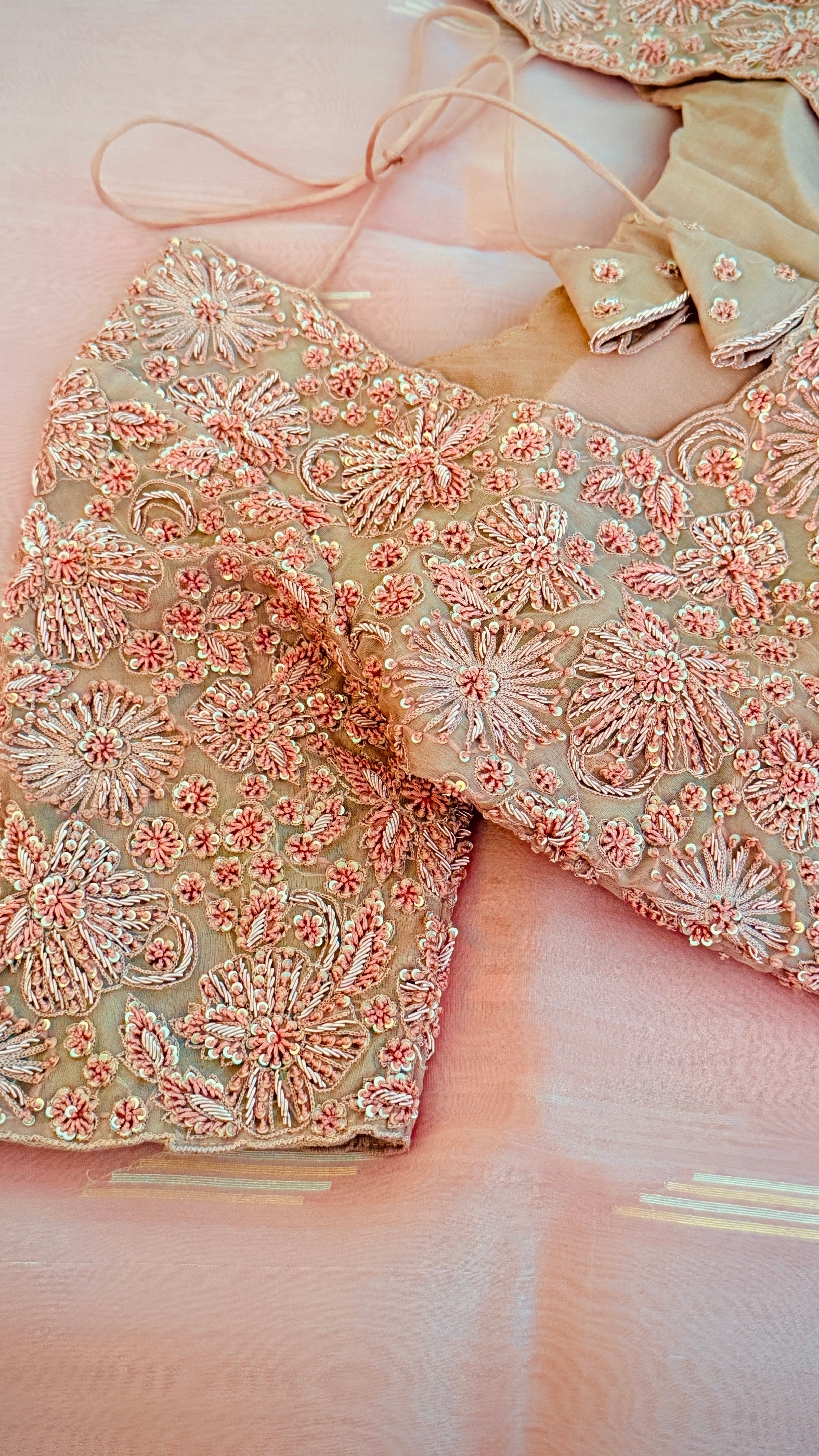 Mauve Pink Floral Bridal Blouse