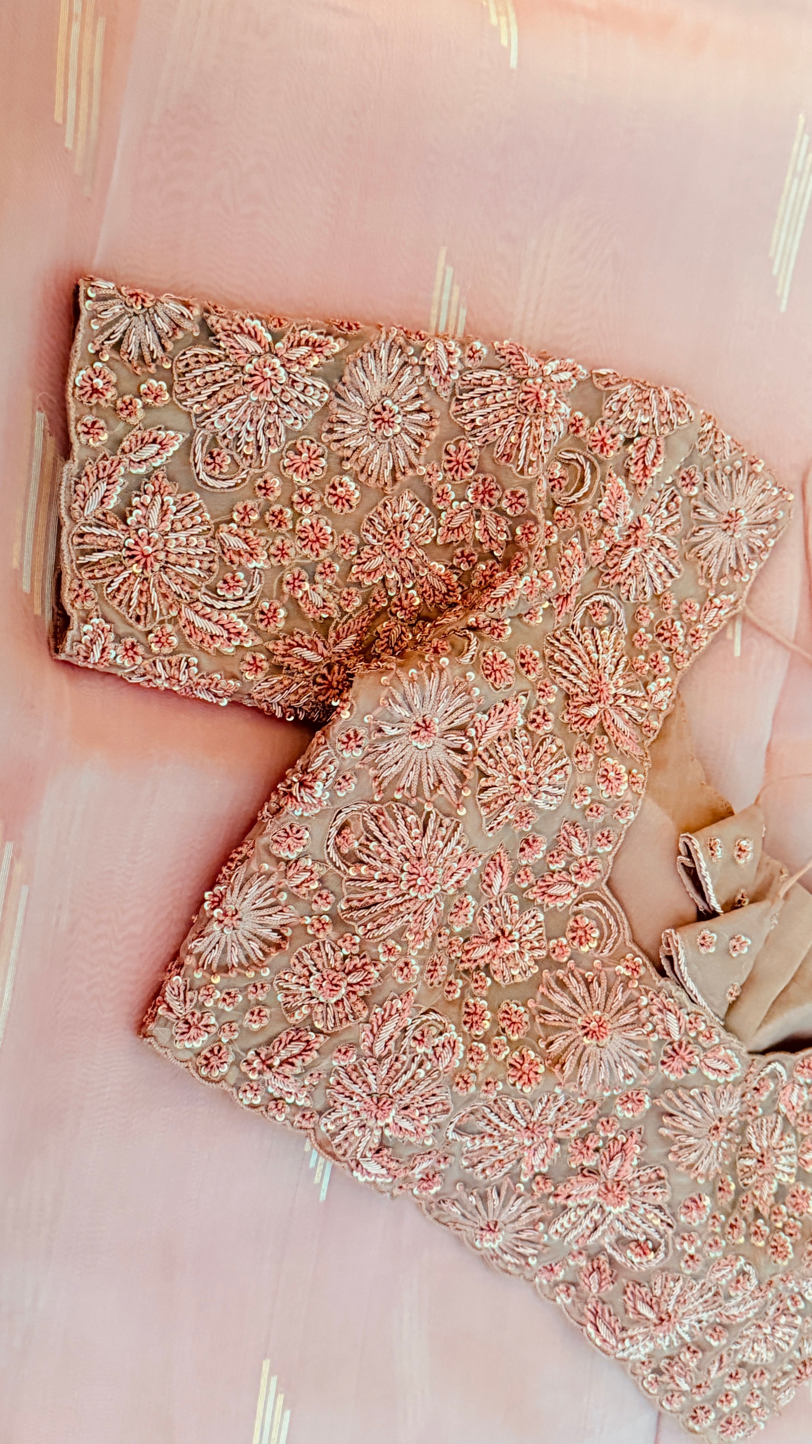 Mauve Pink Floral Bridal Blouse