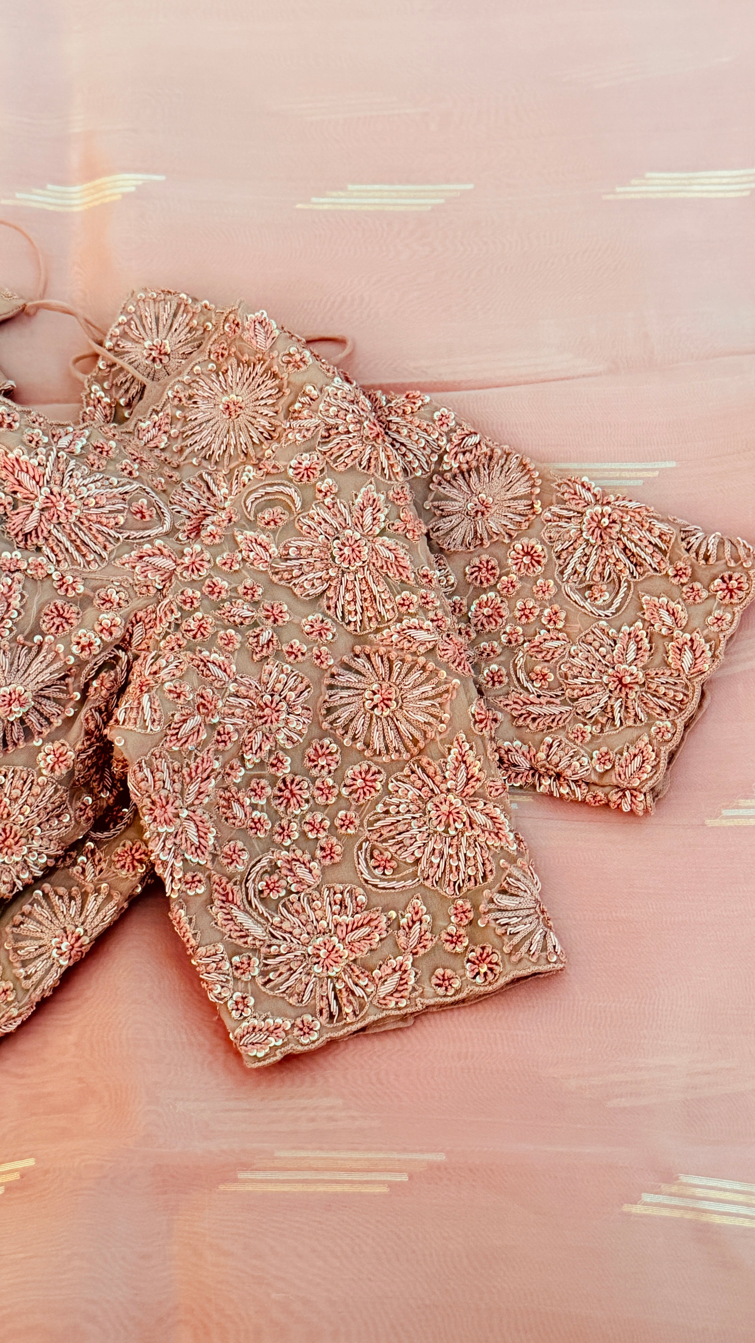 Mauve Pink Floral Bridal Blouse
