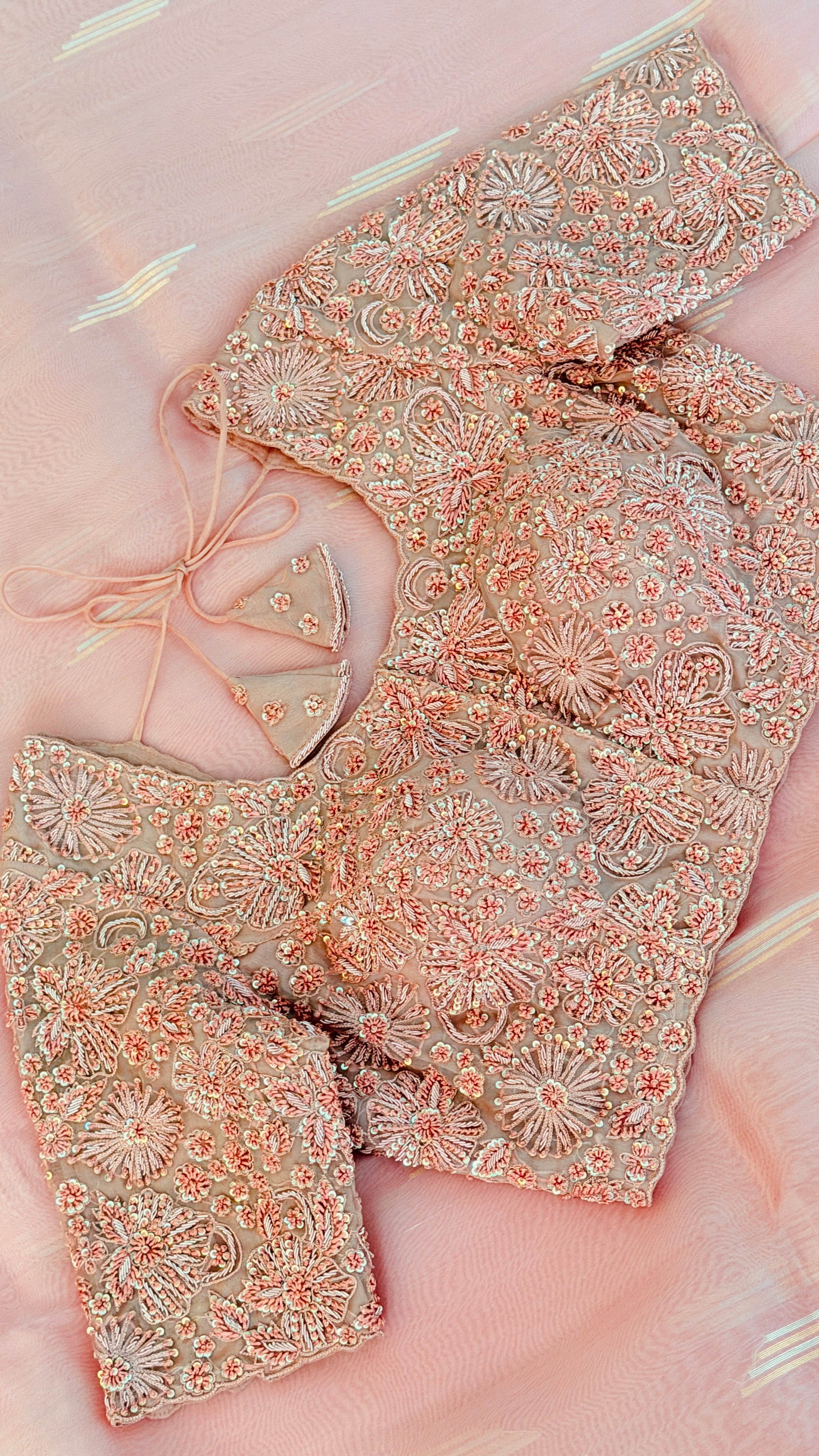 Mauve Pink Floral Bridal Blouse