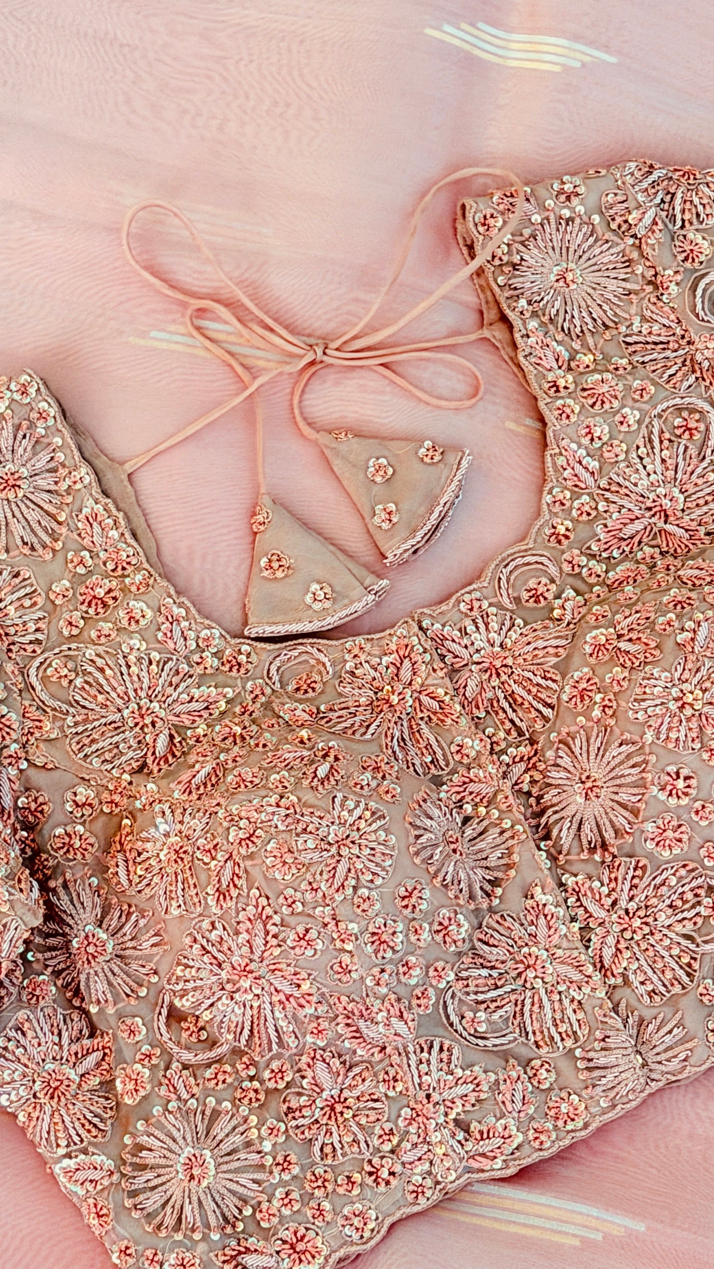 Mauve Pink Floral Bridal Blouse