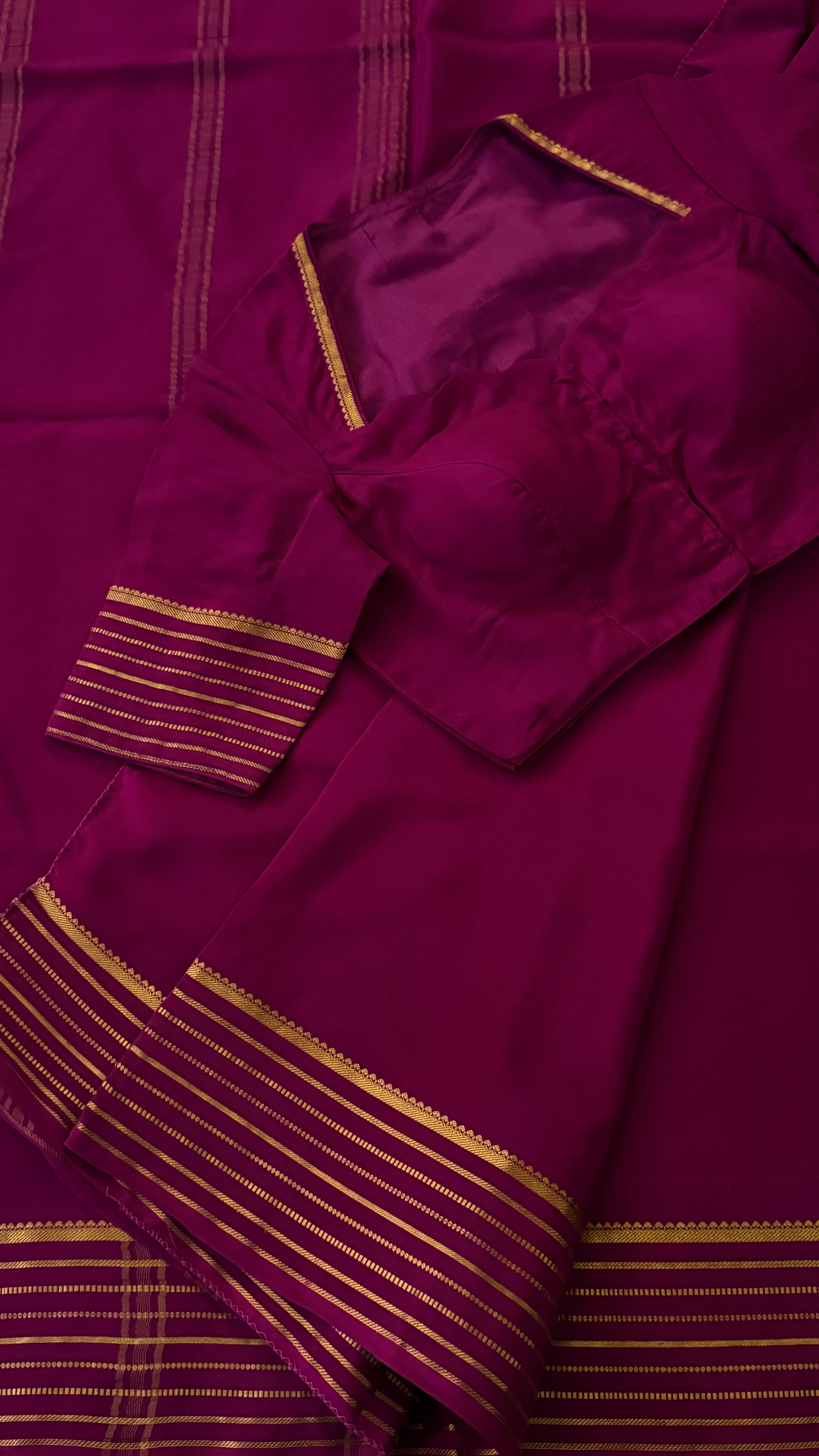Magenta Mysore Silk Saree