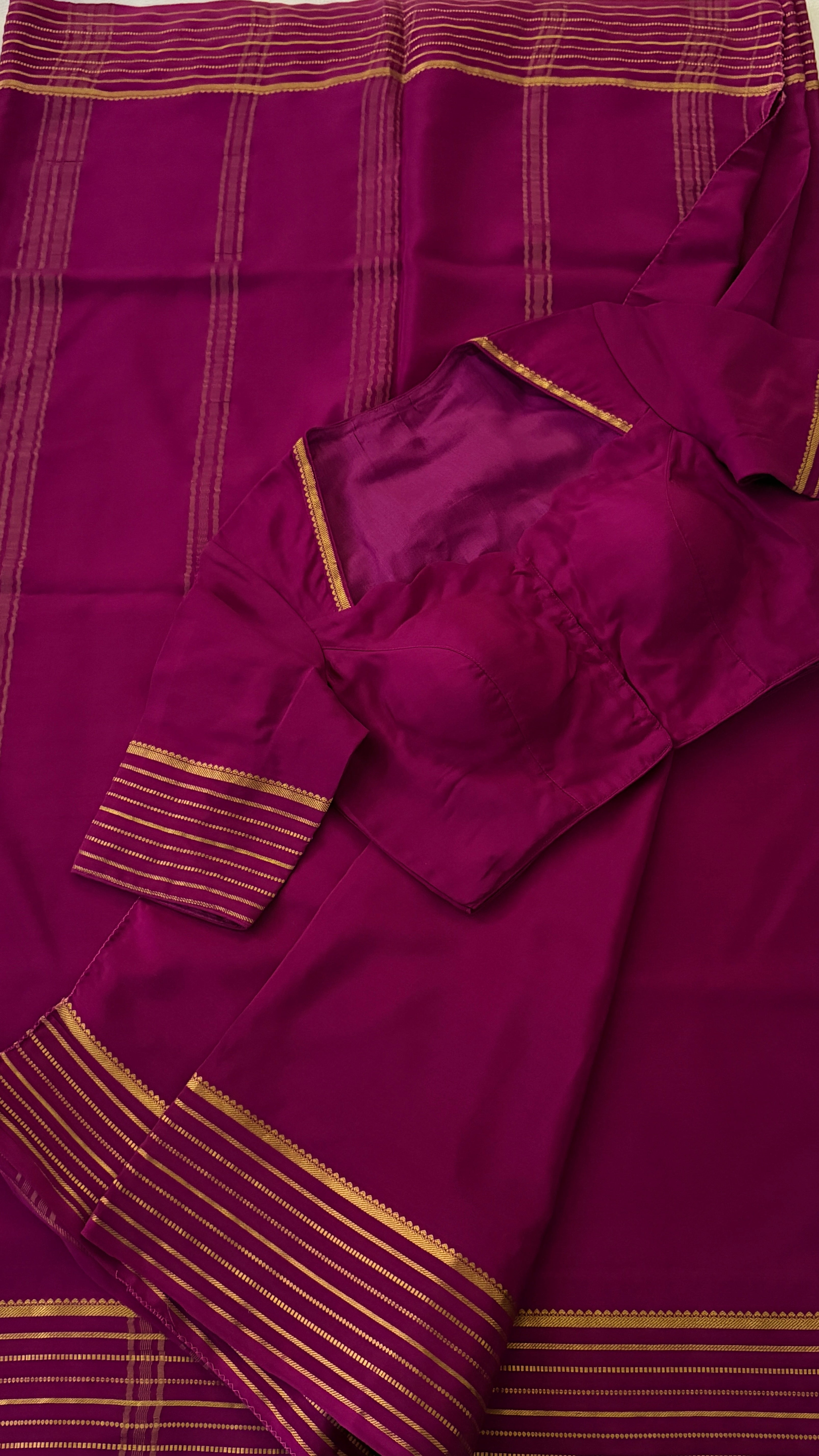 Magenta Mysore Silk Saree