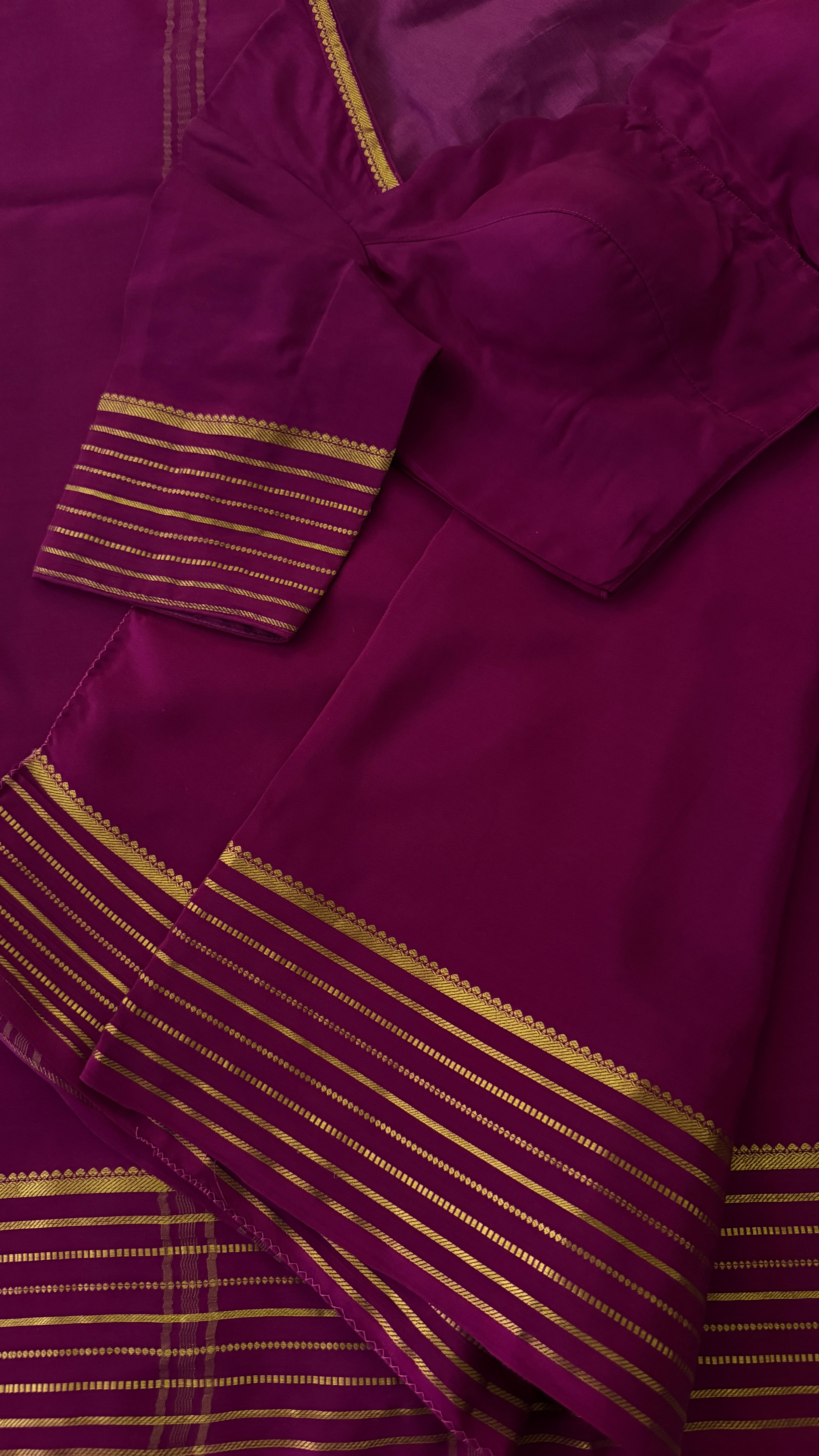 Magenta Mysore Silk Saree