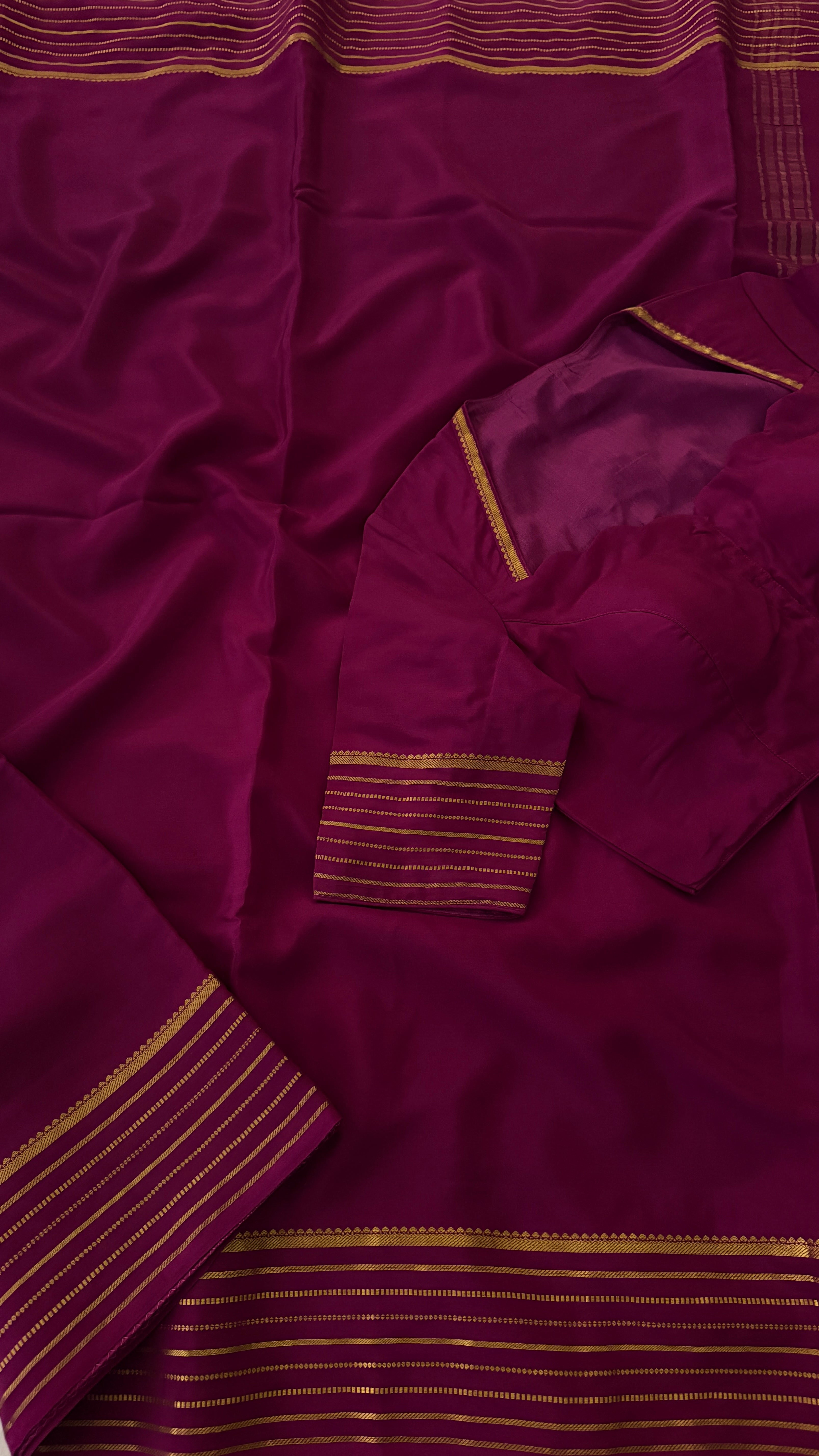 Magenta Mysore Silk Saree