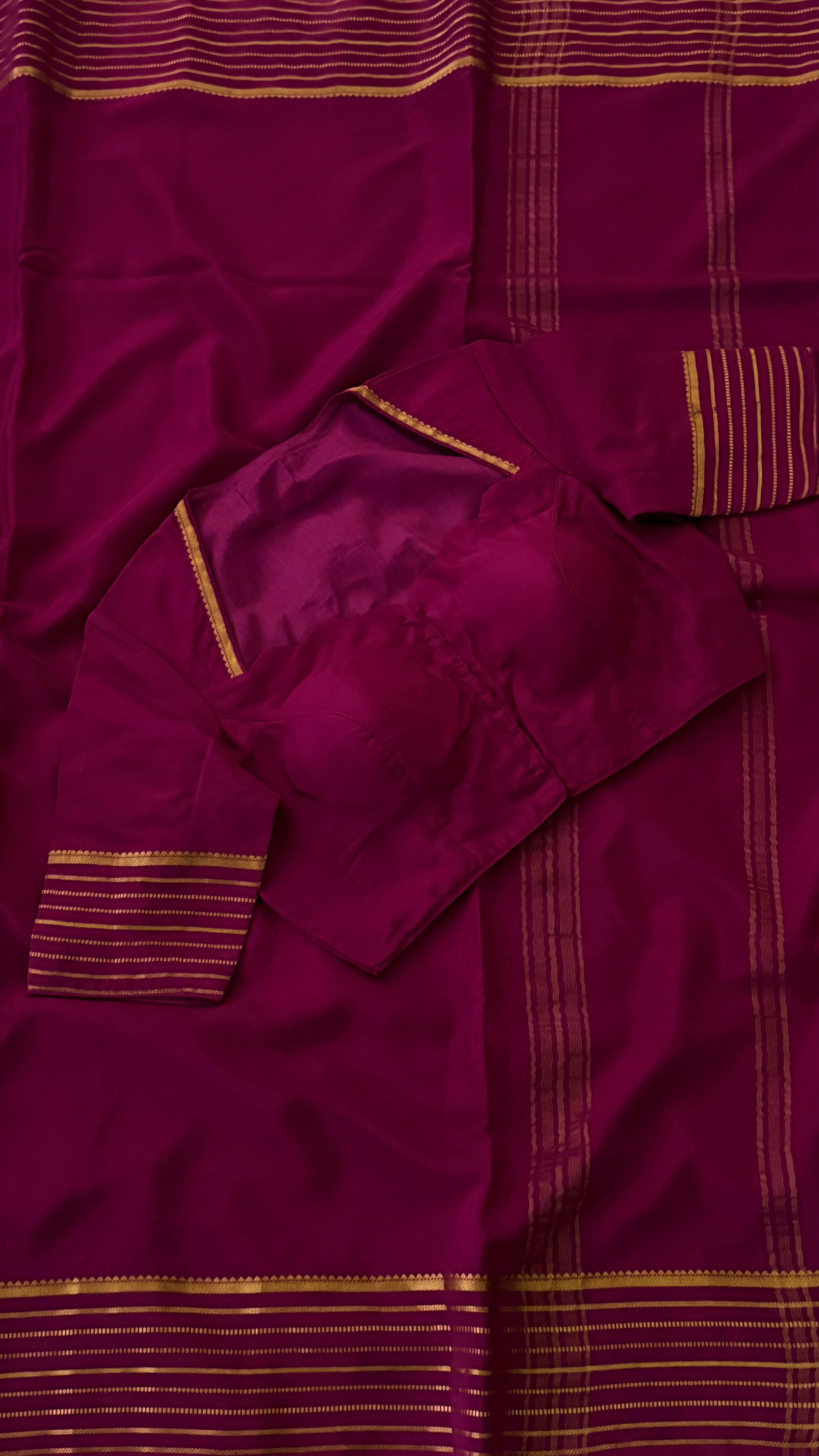 Magenta Mysore Silk Saree