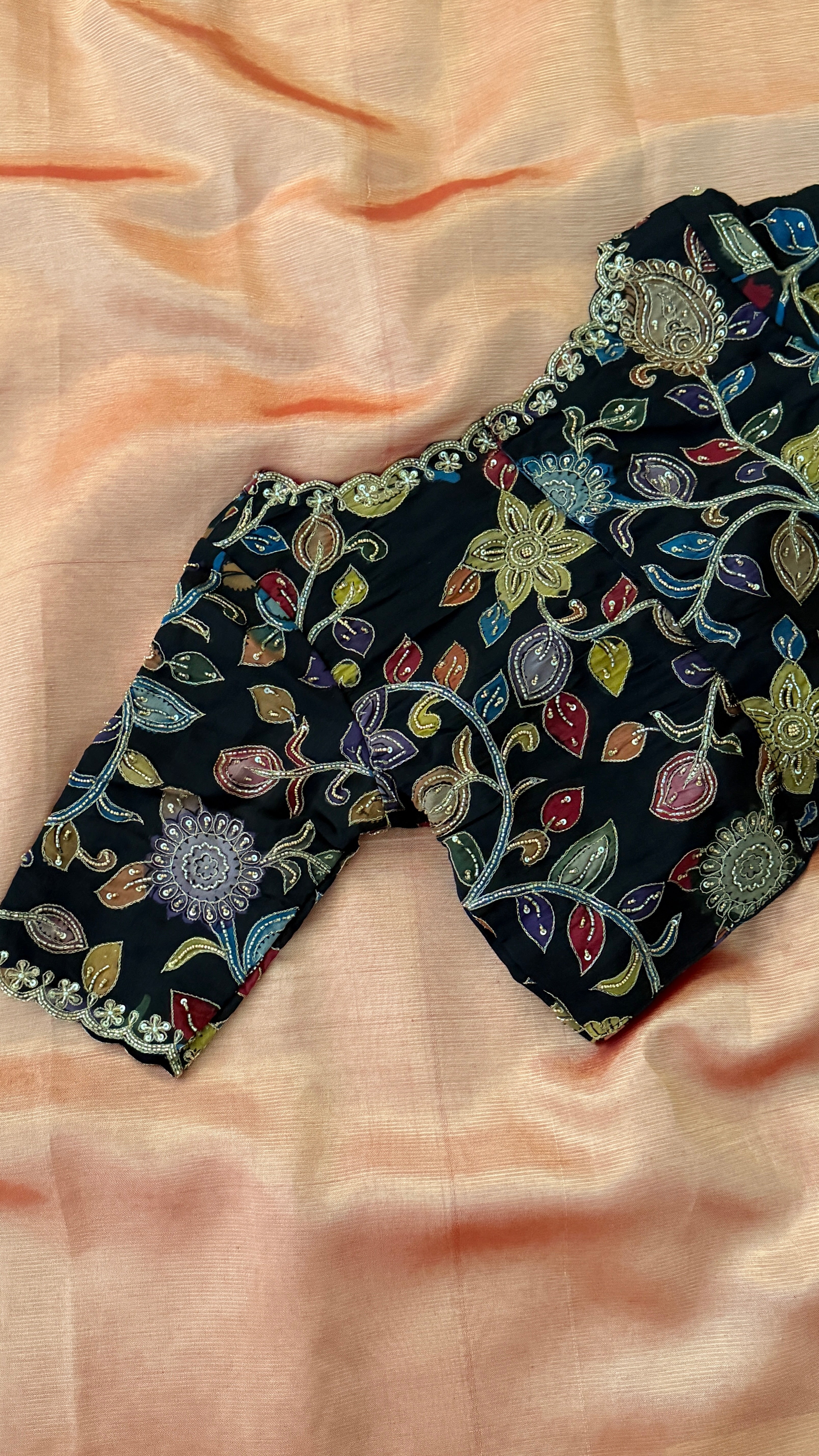 Black Pen-Kalamkari Multicolor Blouse