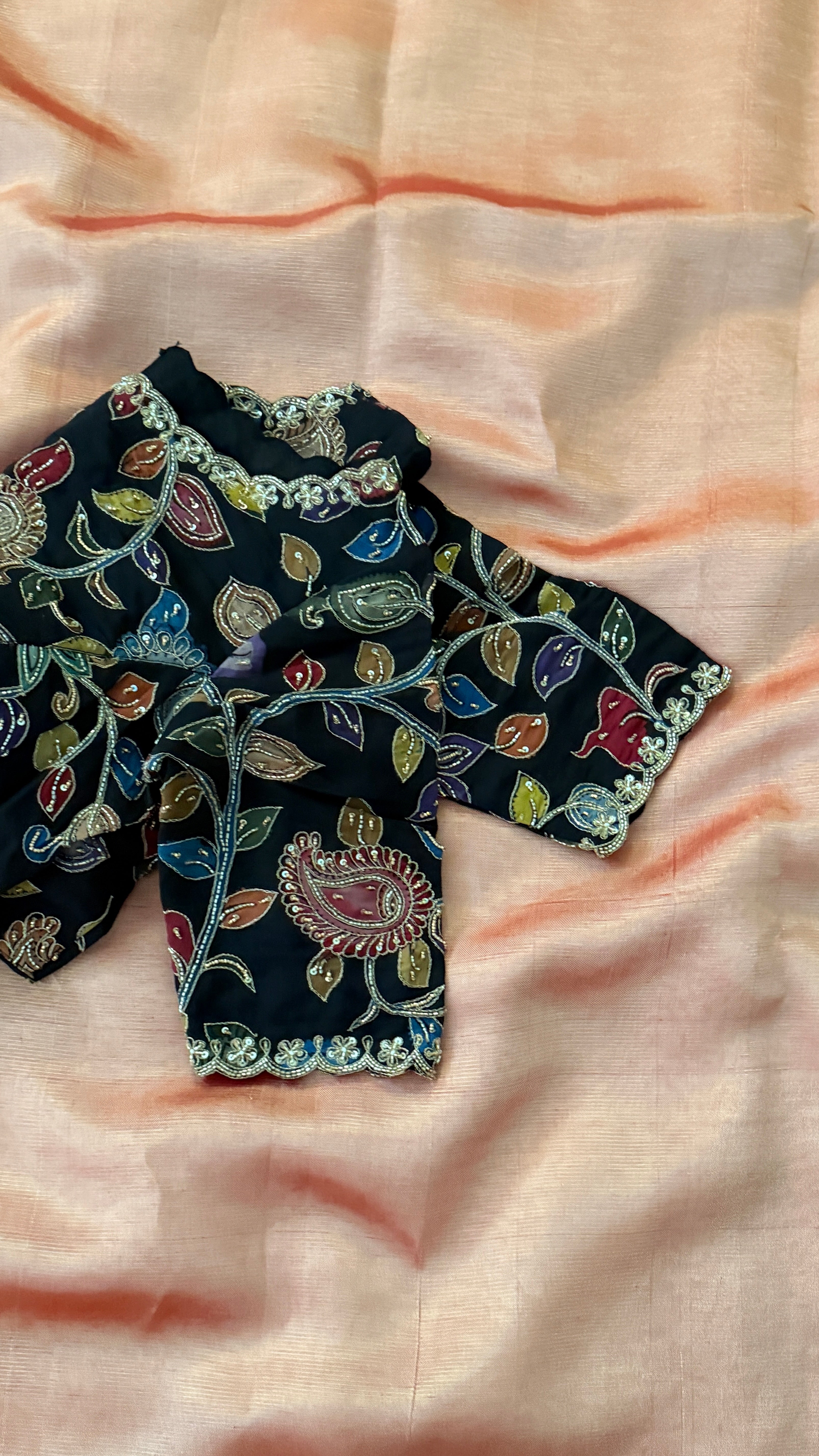 Black Pen-Kalamkari Multicolor Blouse