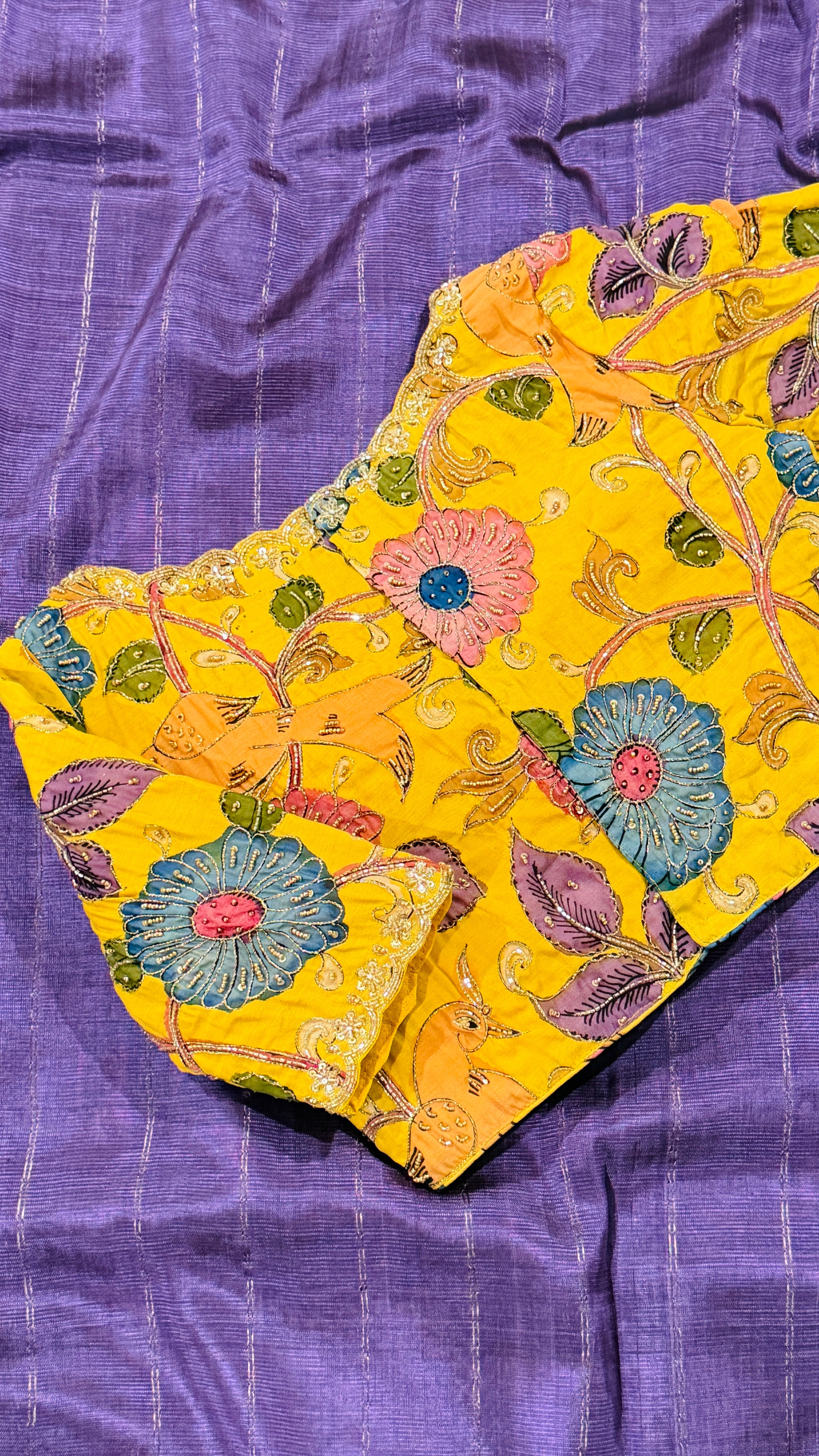 Yellow Pen-Kalamkari Blouse