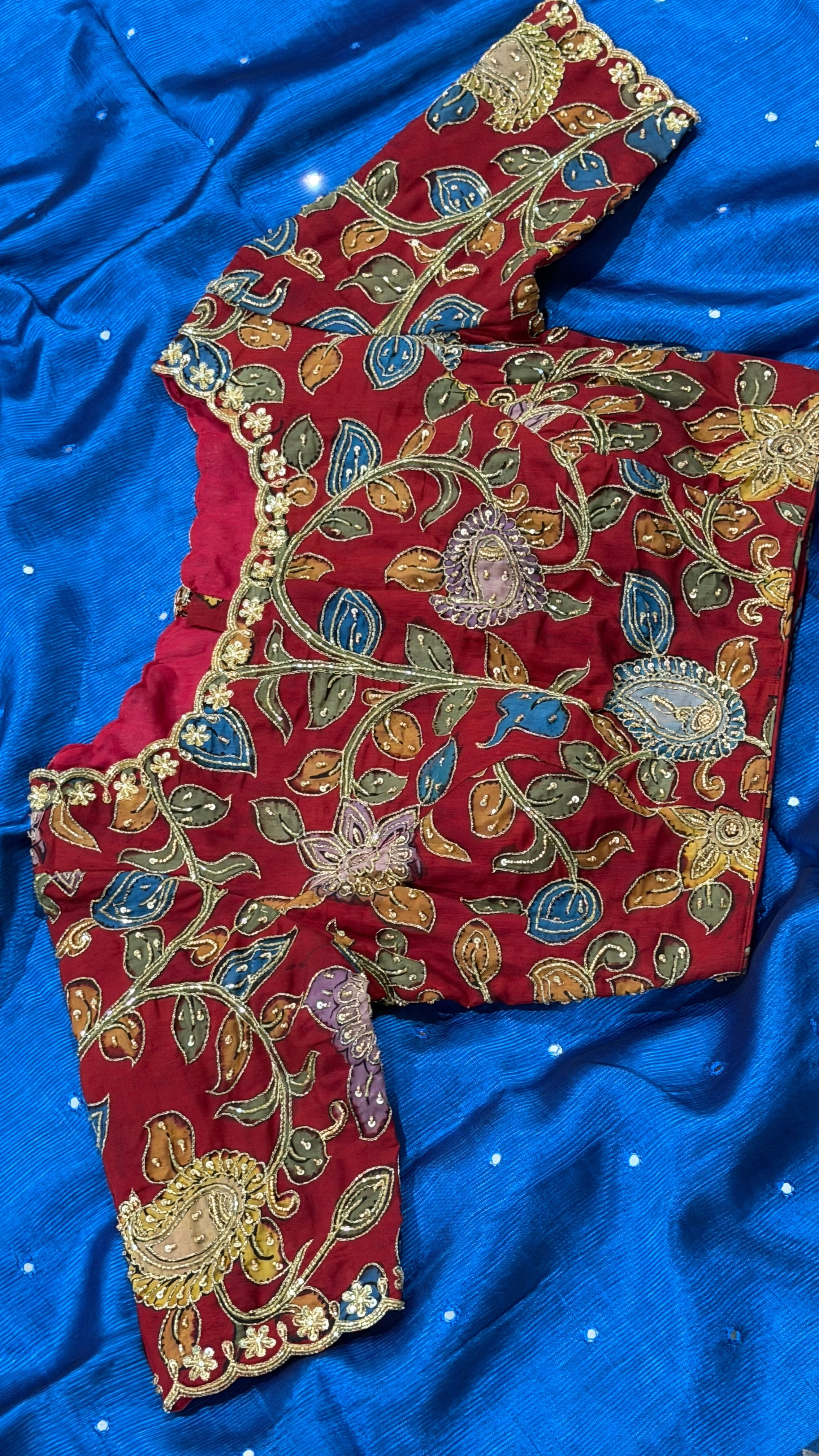 Maroon Pen-Kalamkari Blouse