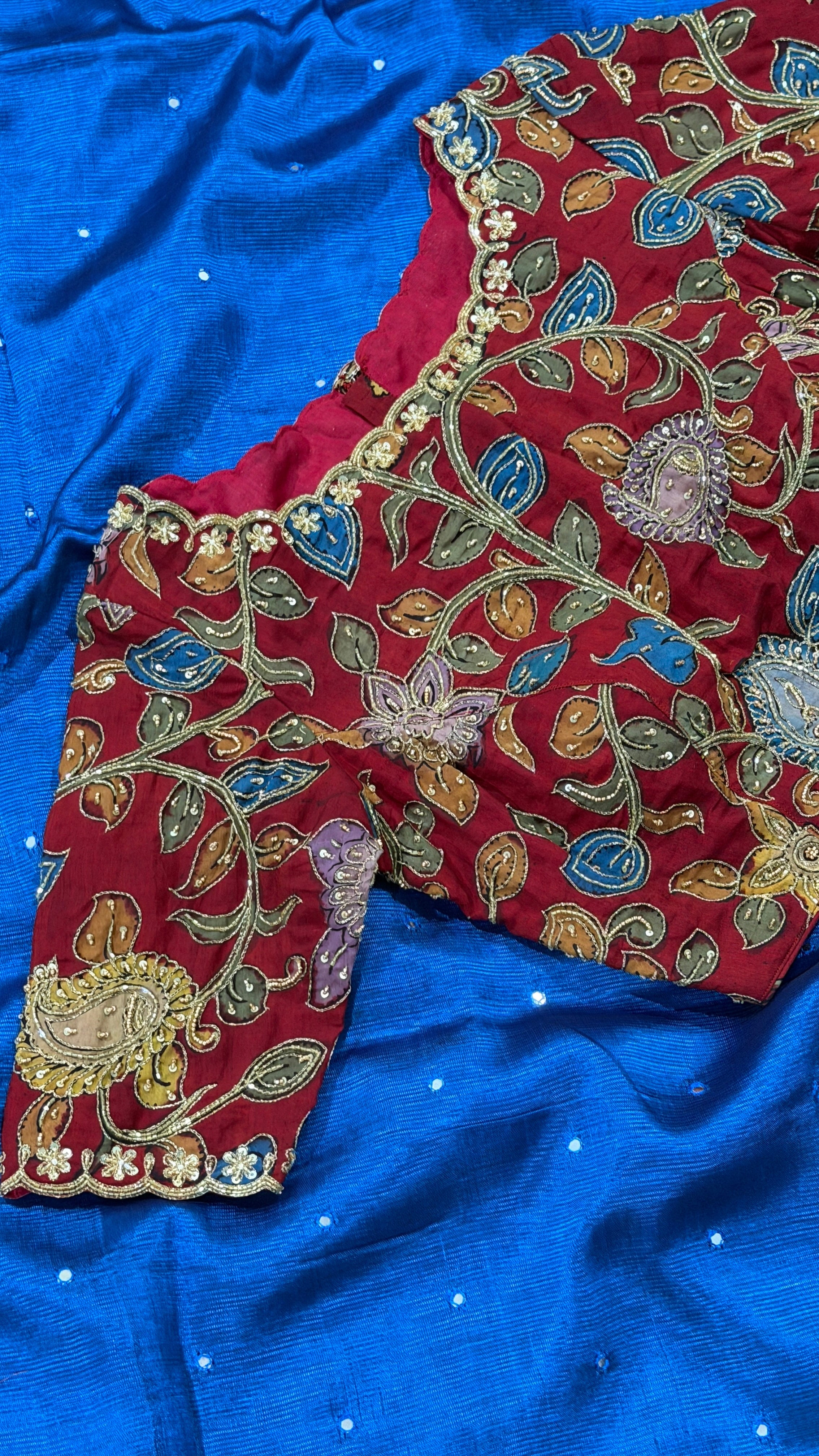 Maroon Pen-Kalamkari Blouse