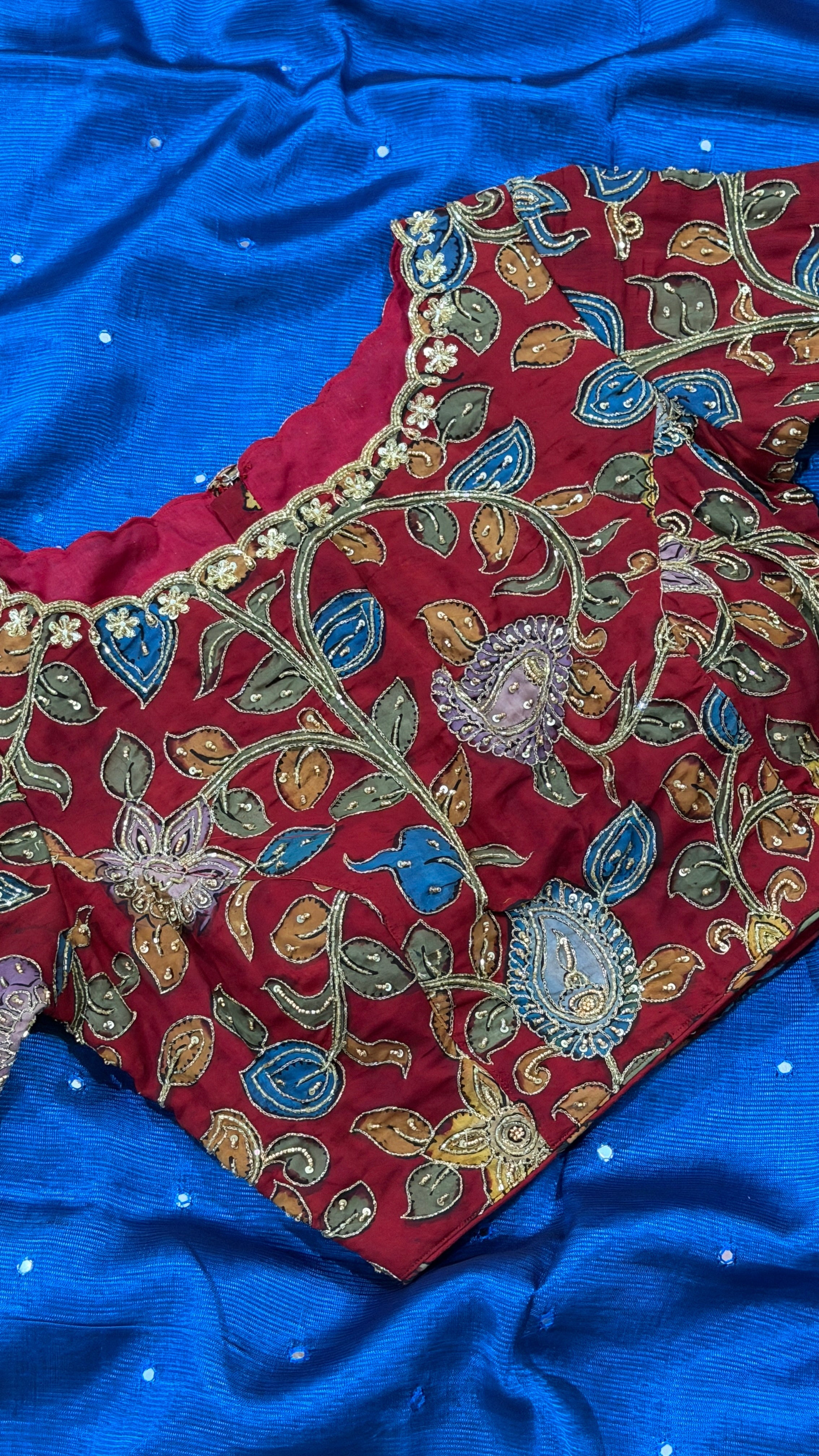 Maroon Pen-Kalamkari Blouse