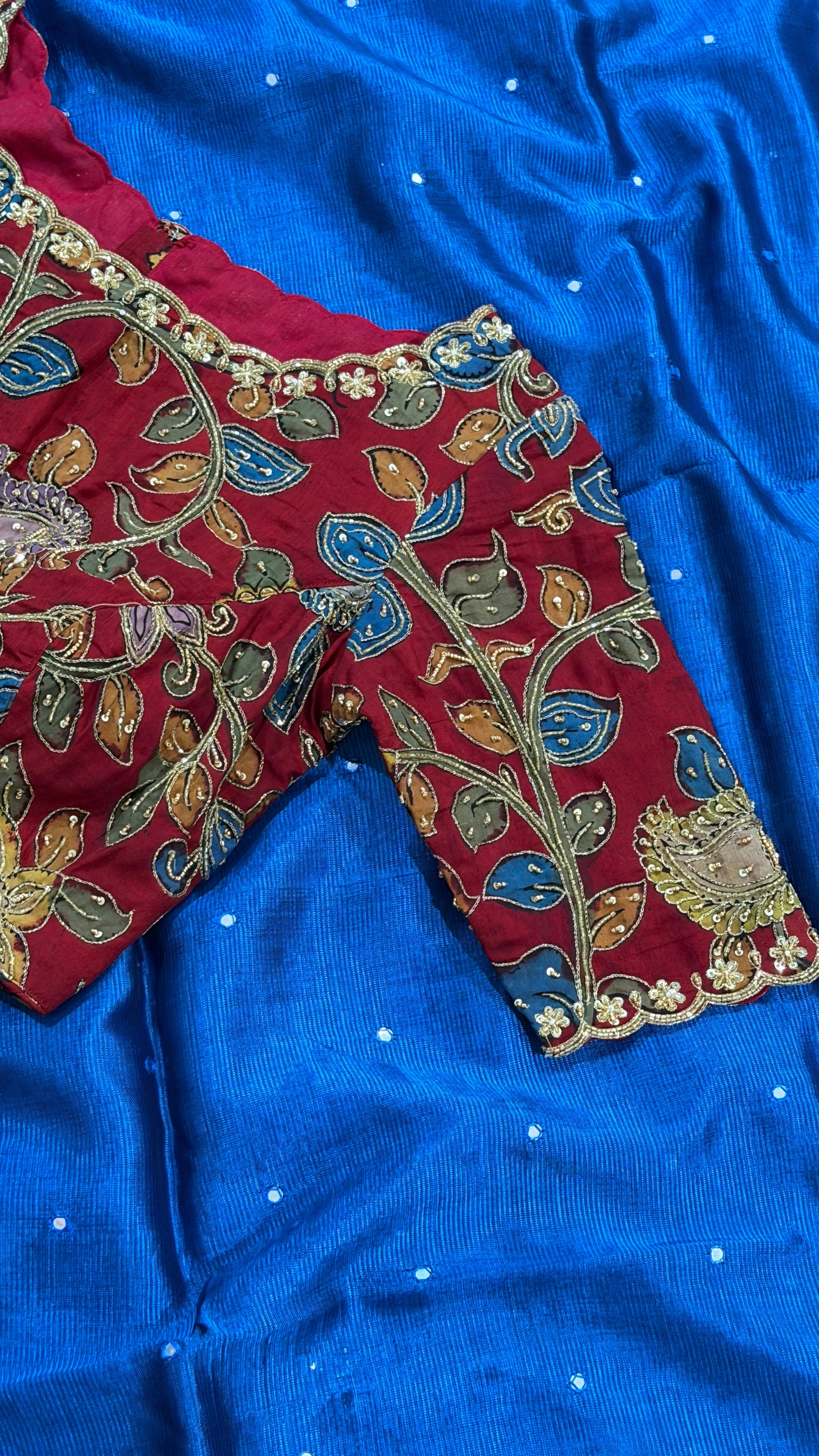 Maroon Pen-Kalamkari Blouse