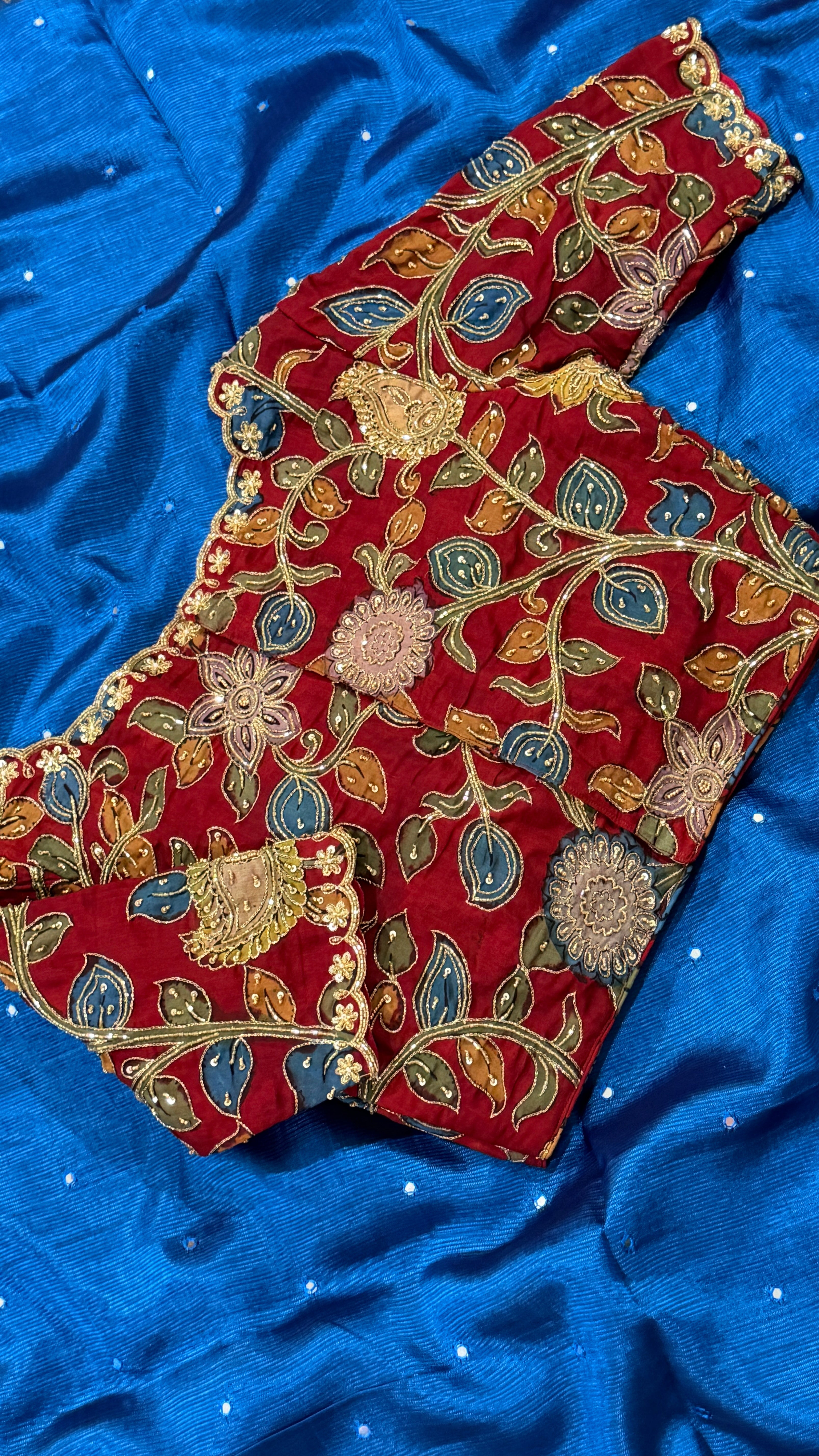 Maroon Pen-Kalamkari Blouse