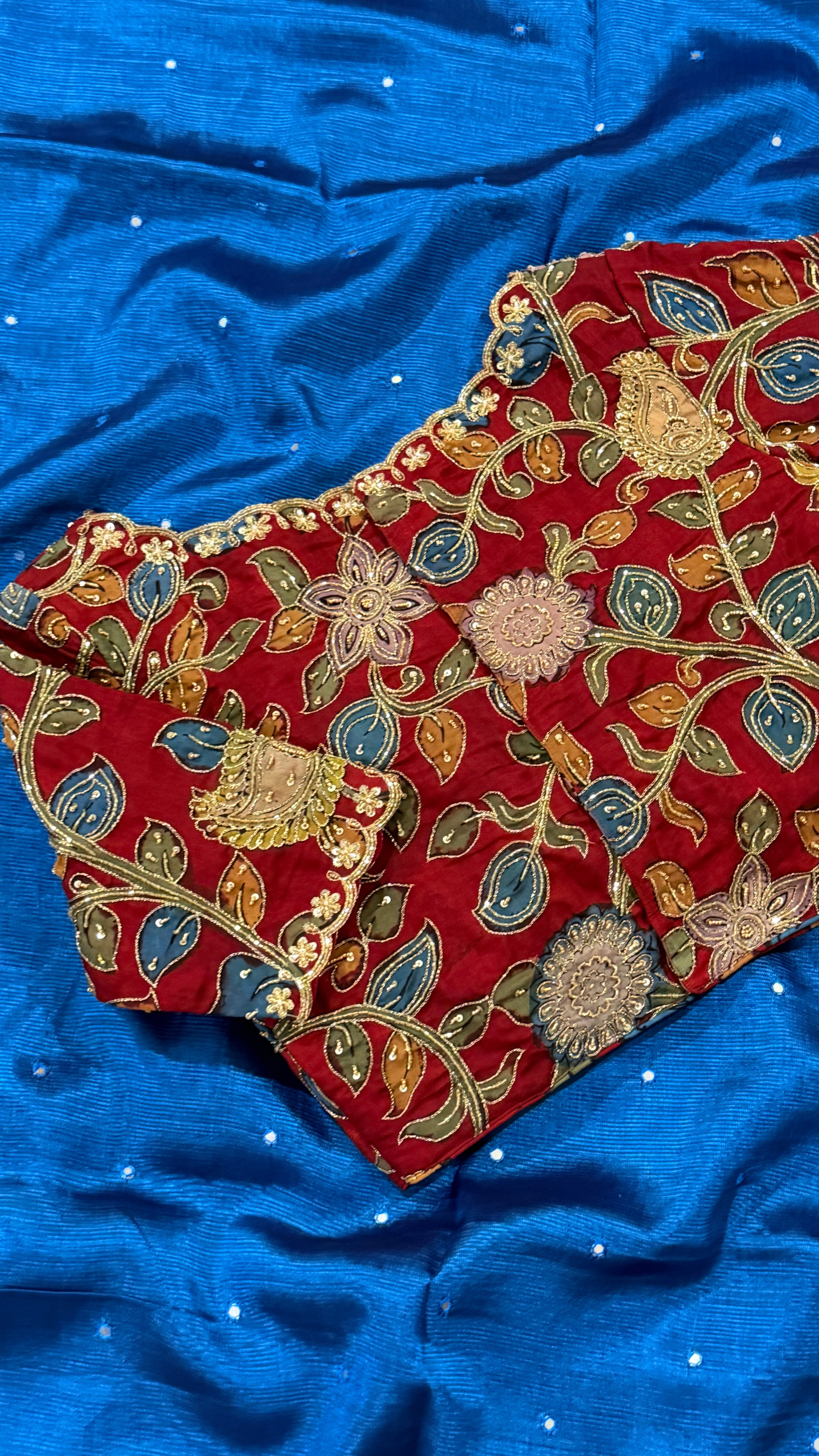 Maroon Pen-Kalamkari Blouse