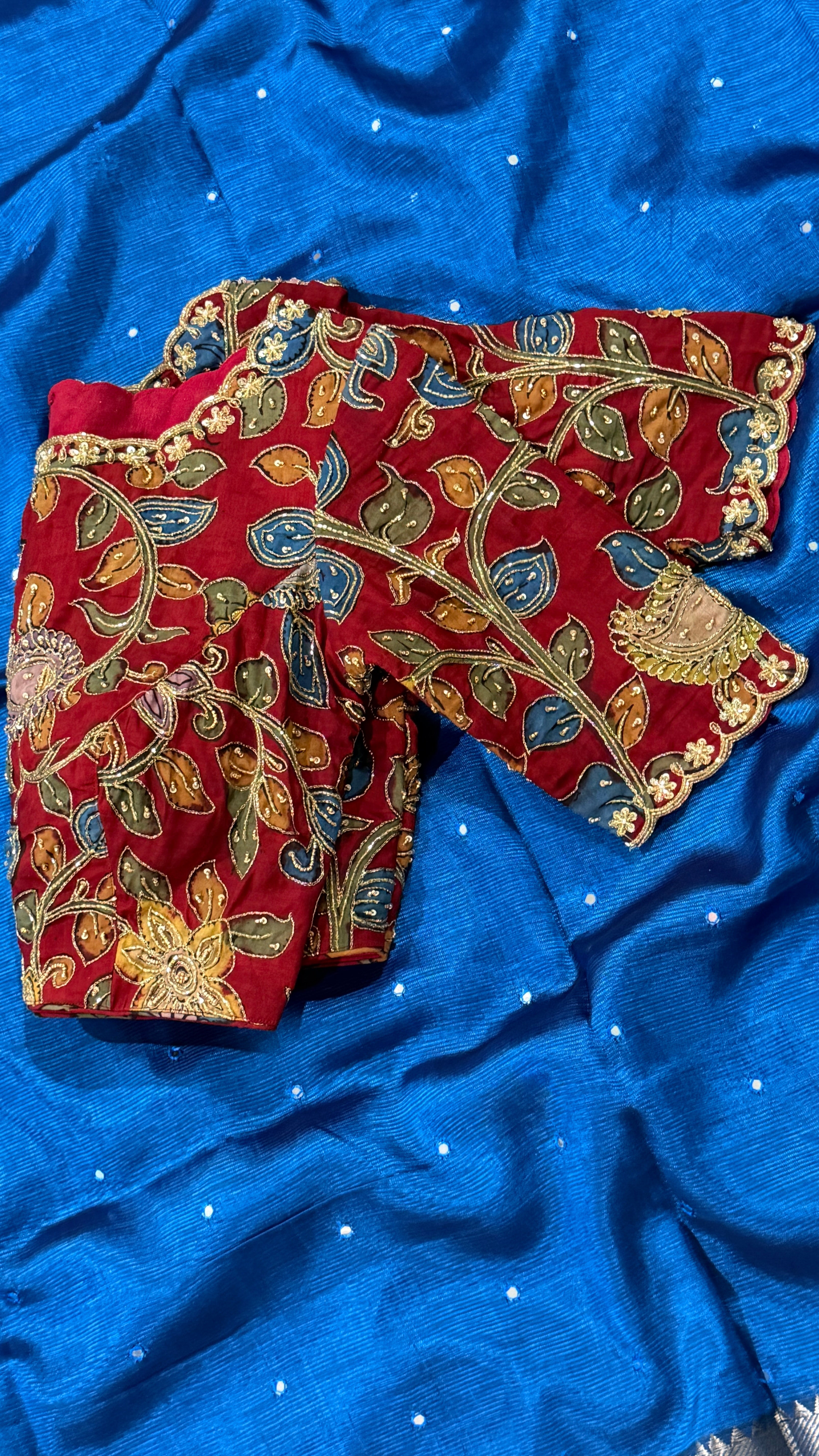 Maroon Pen-Kalamkari Blouse