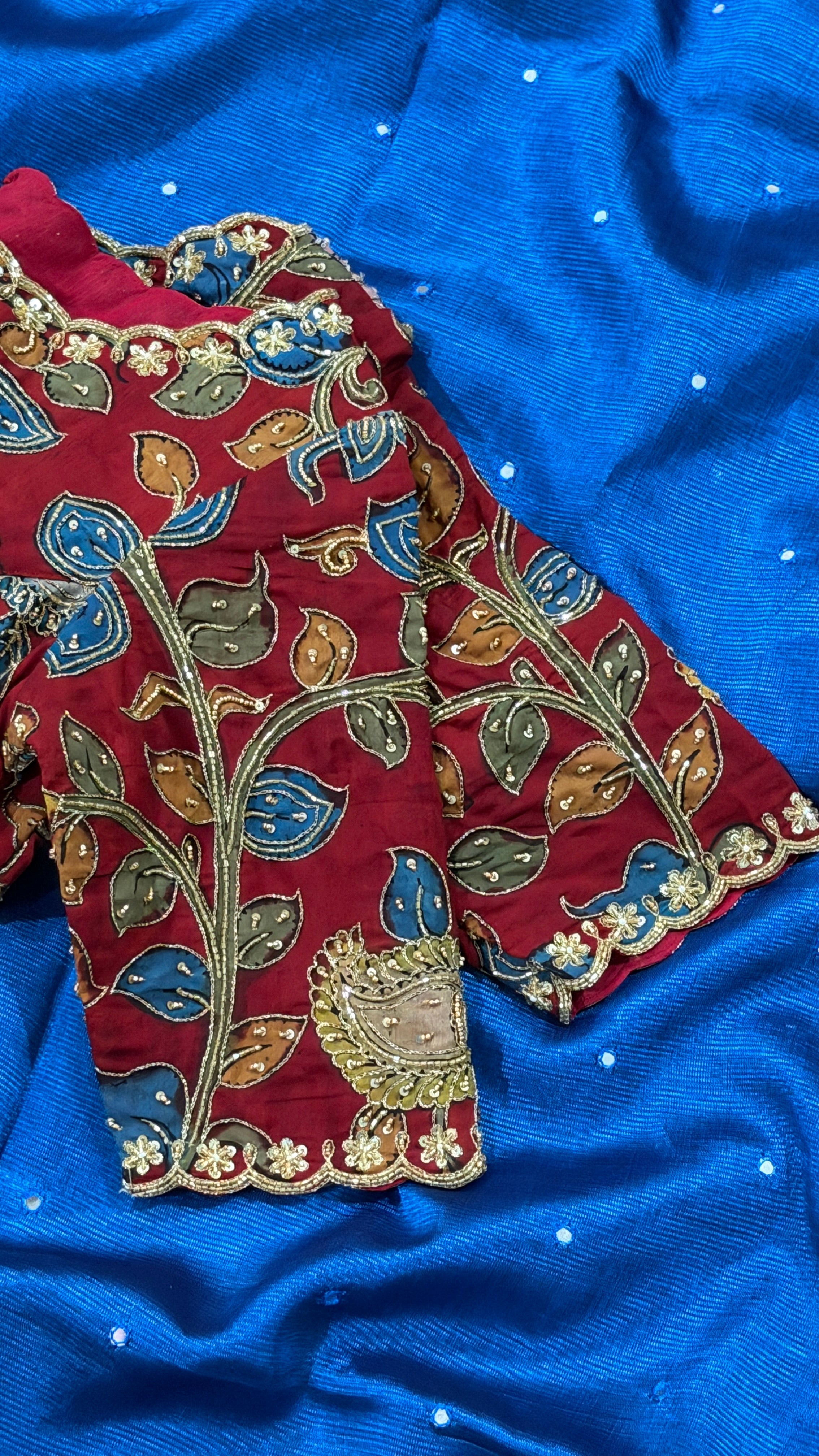 Maroon Pen-Kalamkari Blouse