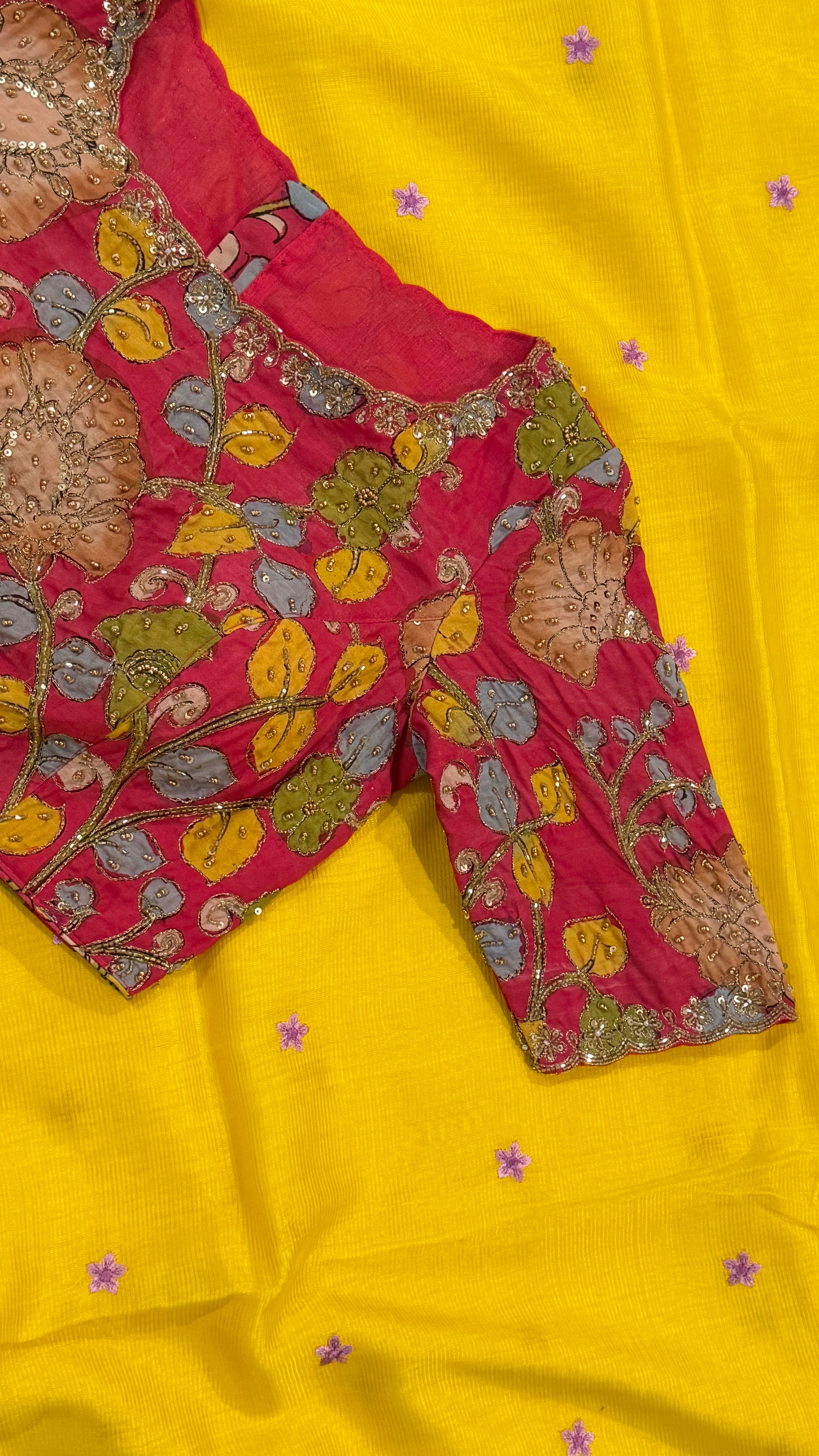 Pink Pen-Kalamkari Blouse