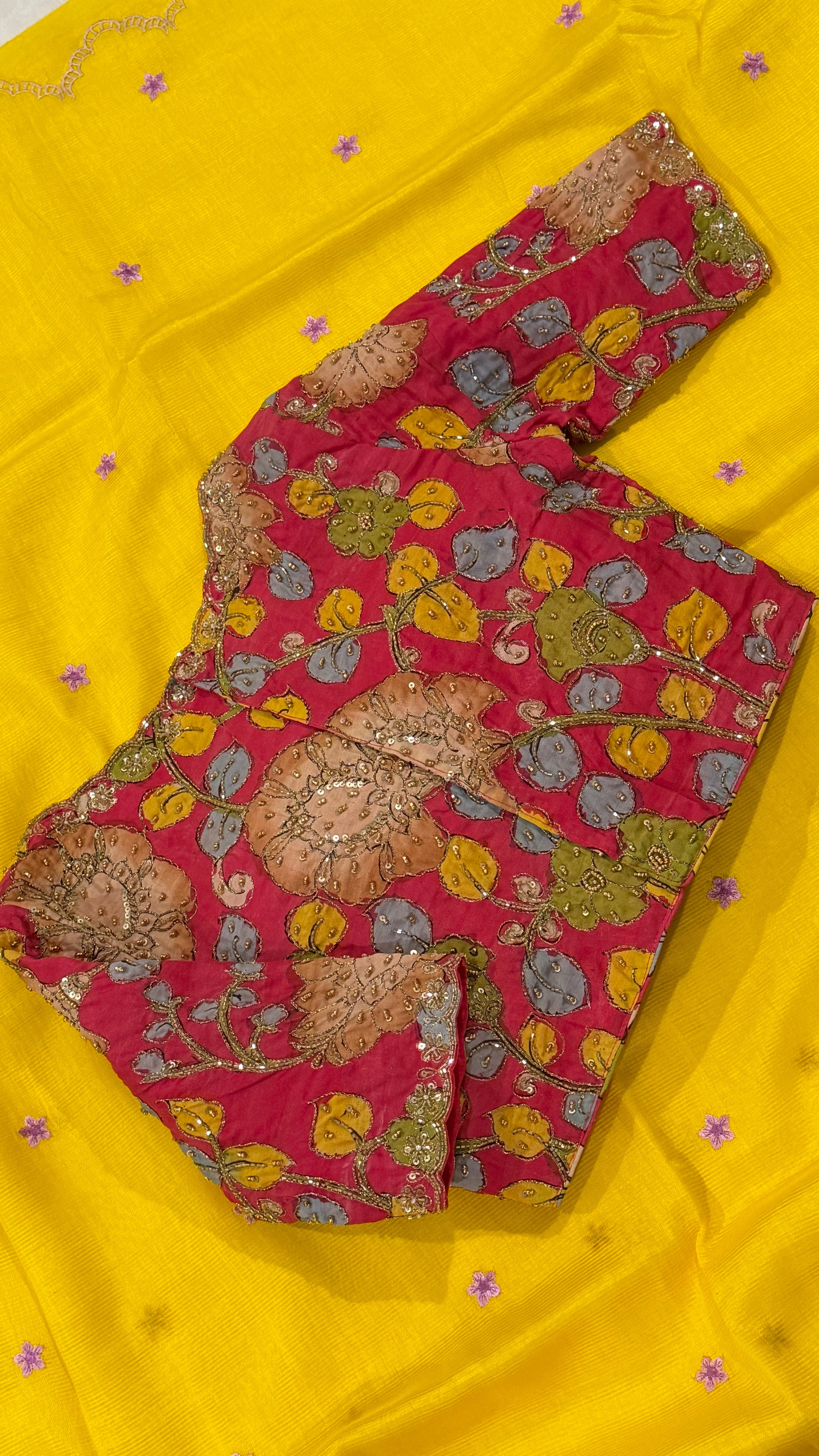 Pink Pen-Kalamkari Blouse