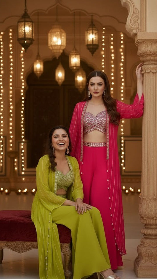 Mirror Work Croptop Sharara