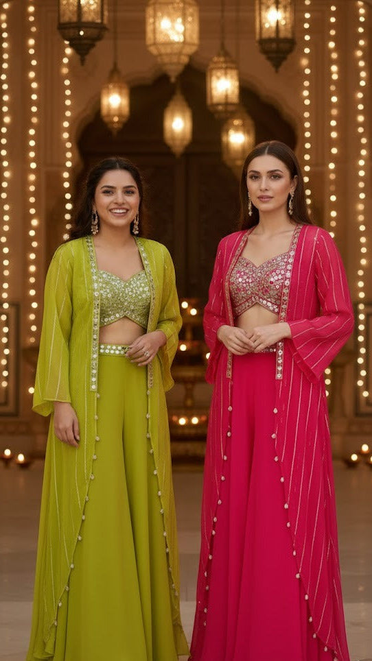 Mirror Work Croptop Sharara