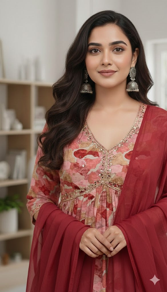 Rose Print Alia Suit