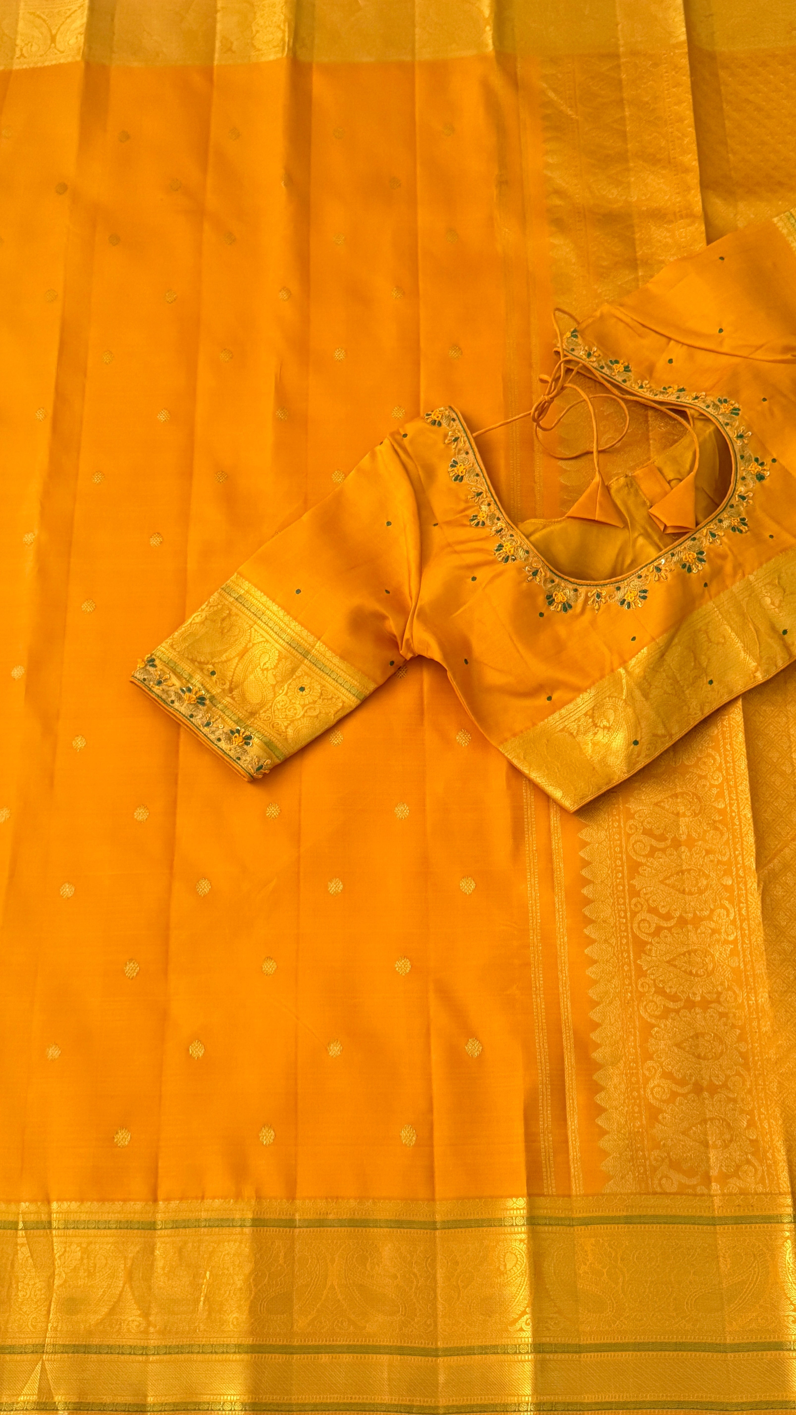 Mustard Kanchipuram Silk Saree