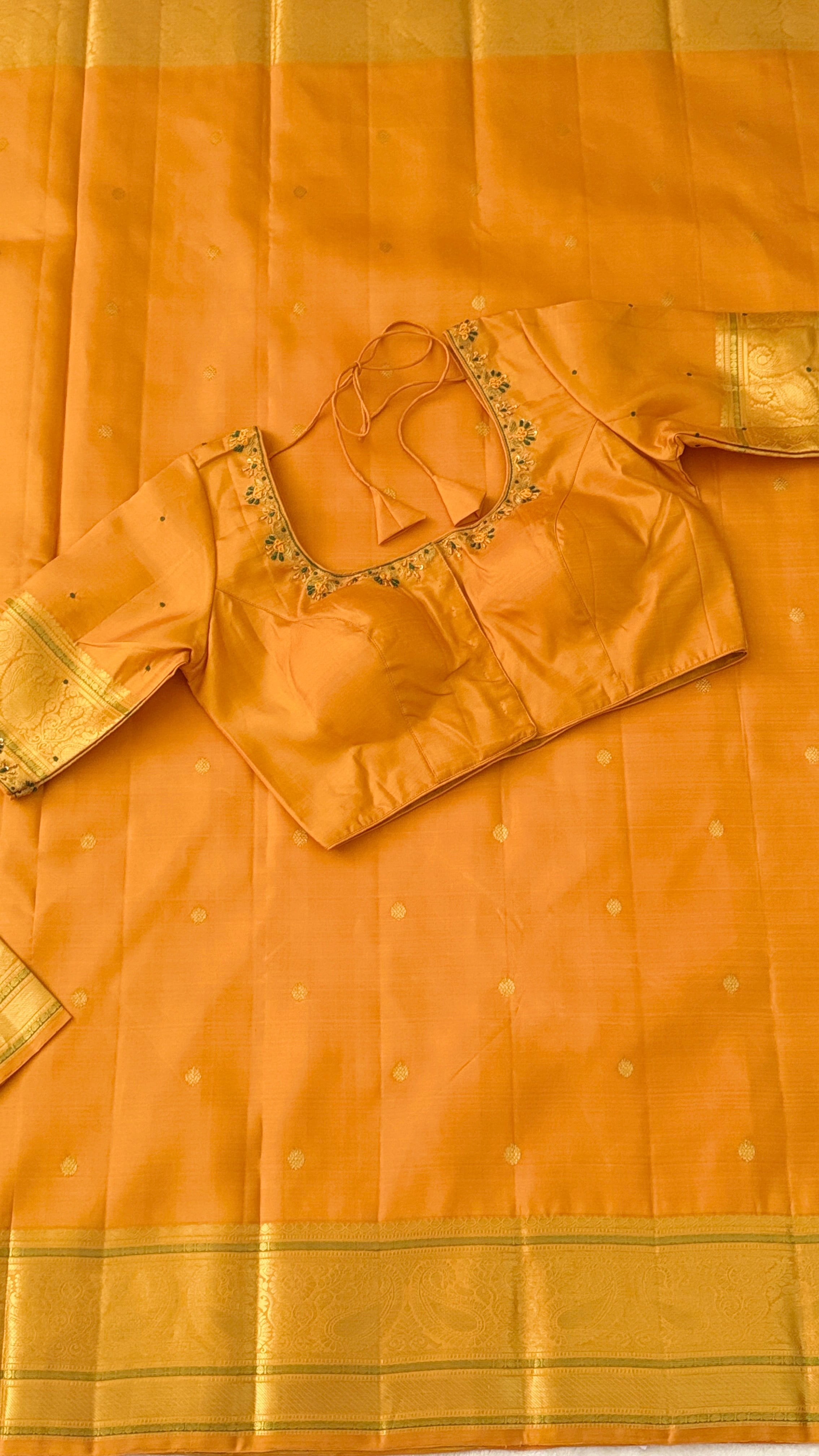 Mustard Kanchipuram Silk Saree