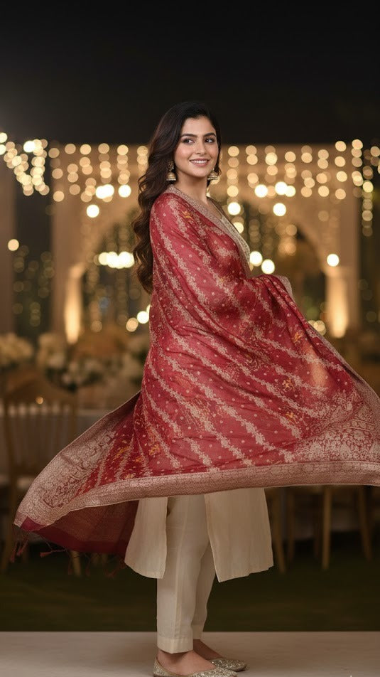 Traditional Ivory-Ruby Suit