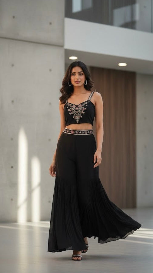 Black Croptop Sharara