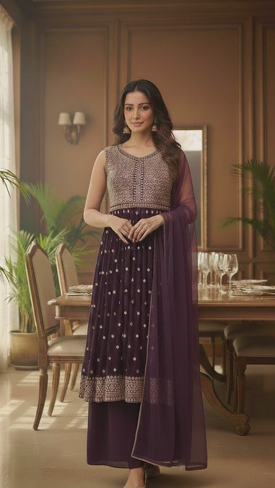 Wine Nyra Cut Anarkali