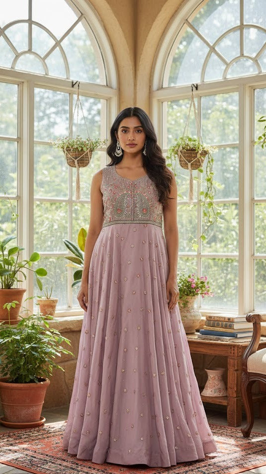 Lavender Threadwork Gown