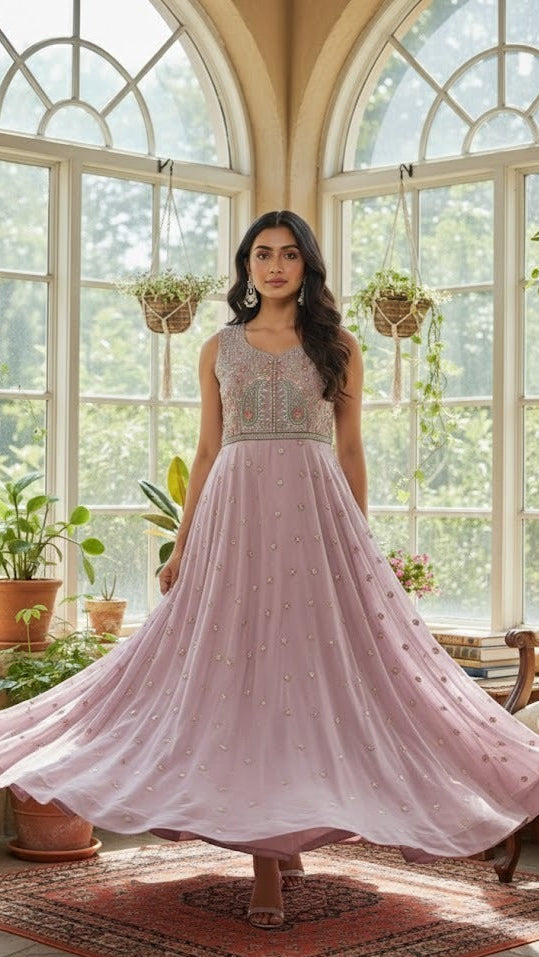 Lavender Threadwork Gown