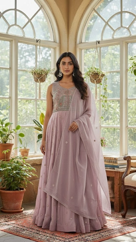 Lavender Threadwork Gown