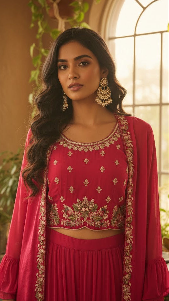 Rani Pink Croptop Sharara