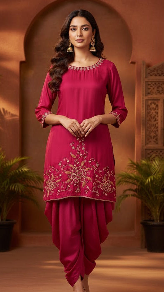 Pink Leheriya Jacket Suit