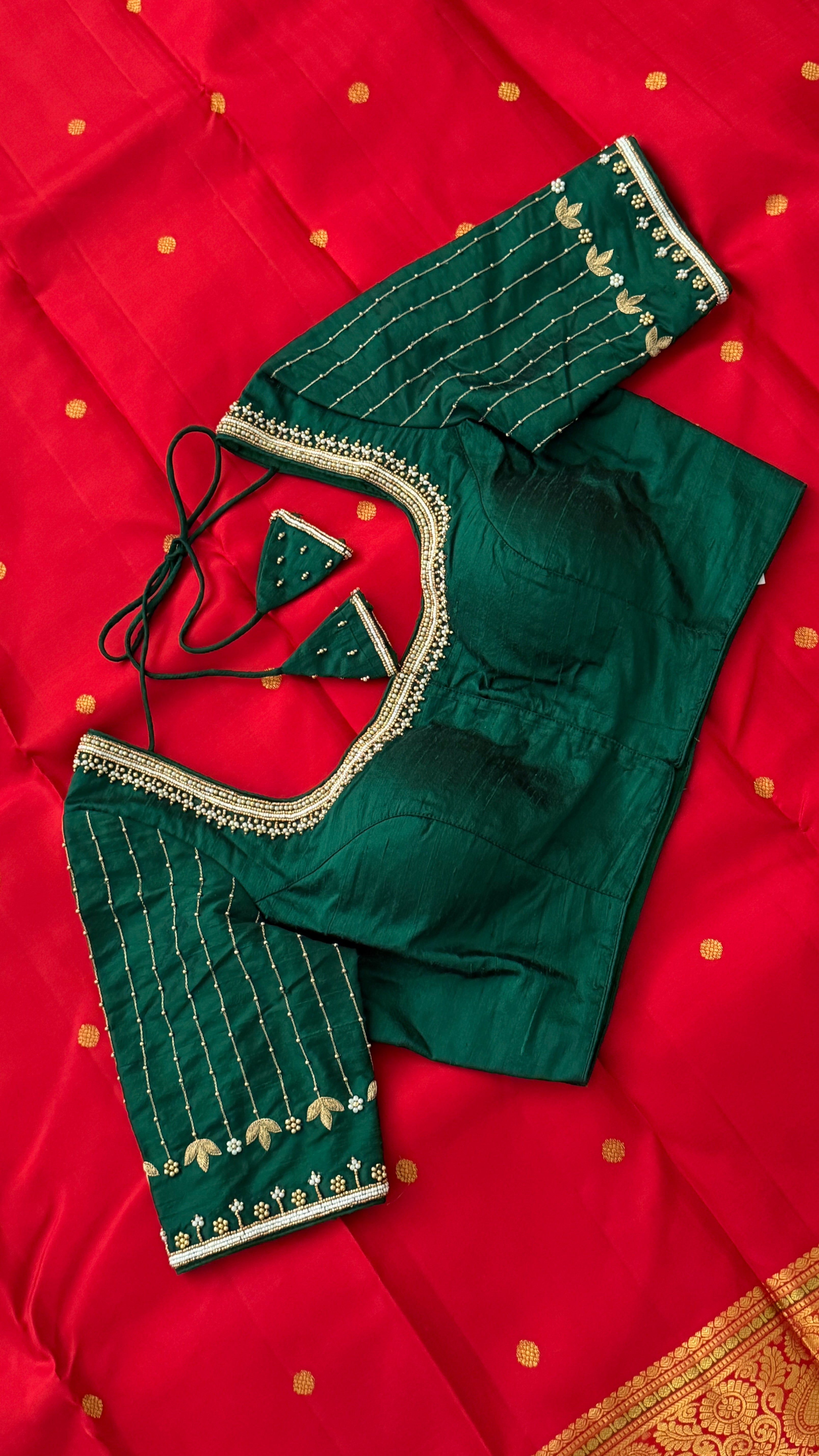 Bottle Green Vine Drop Blouse