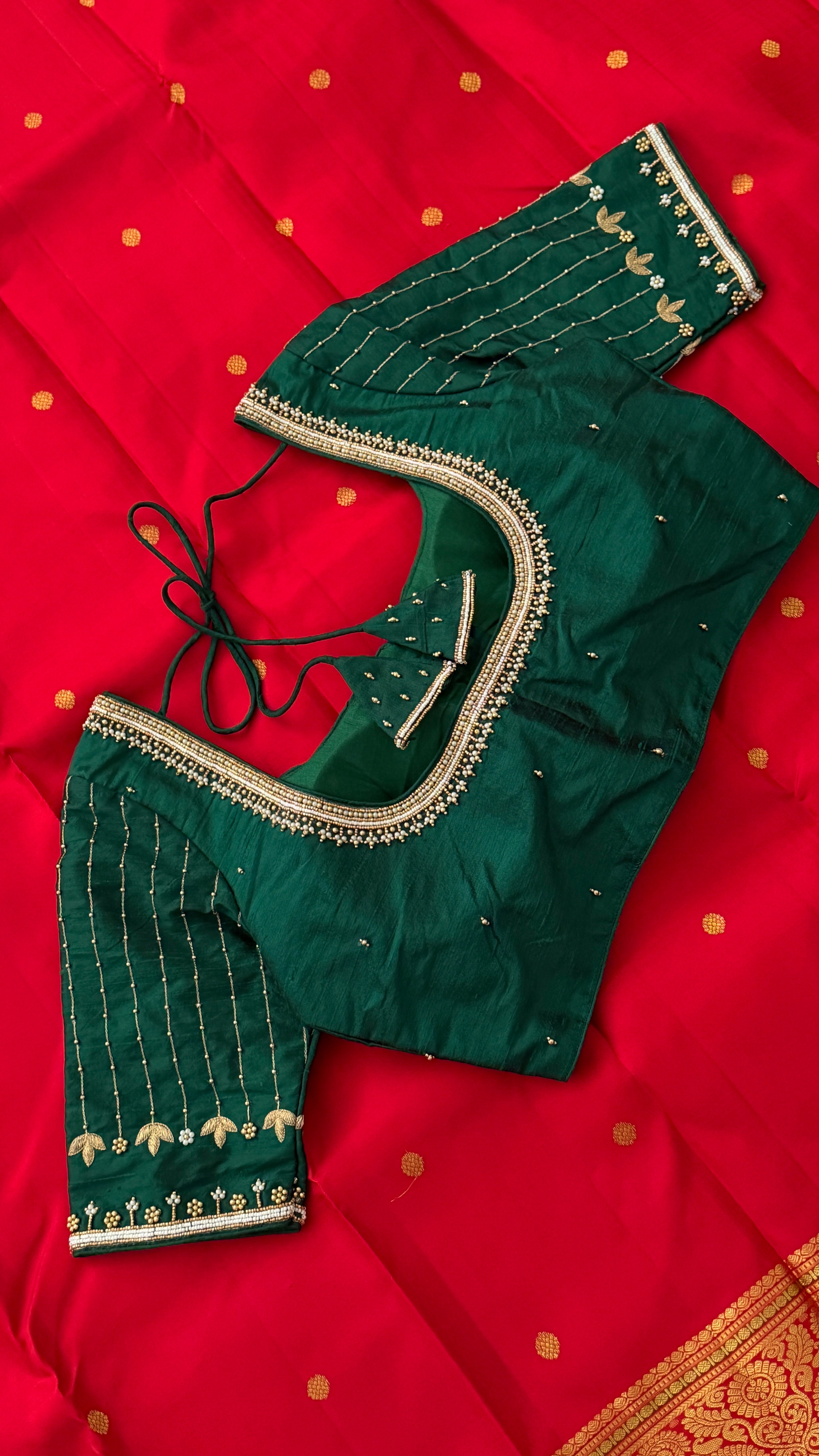 Bottle Green Vine Drop Blouse